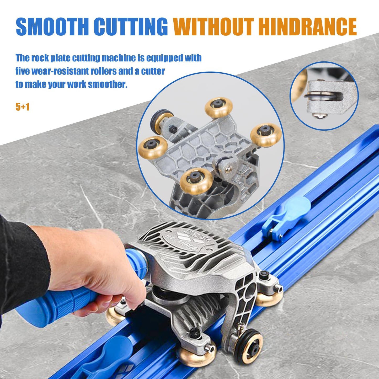 87-Inch Tile Cutter - Manual Cutting Tool for Large Format Ceramic Porcelain Tiles, Professional Porcelain Slab Cutting Machine with Double Rails Design and Glass Suction Cup