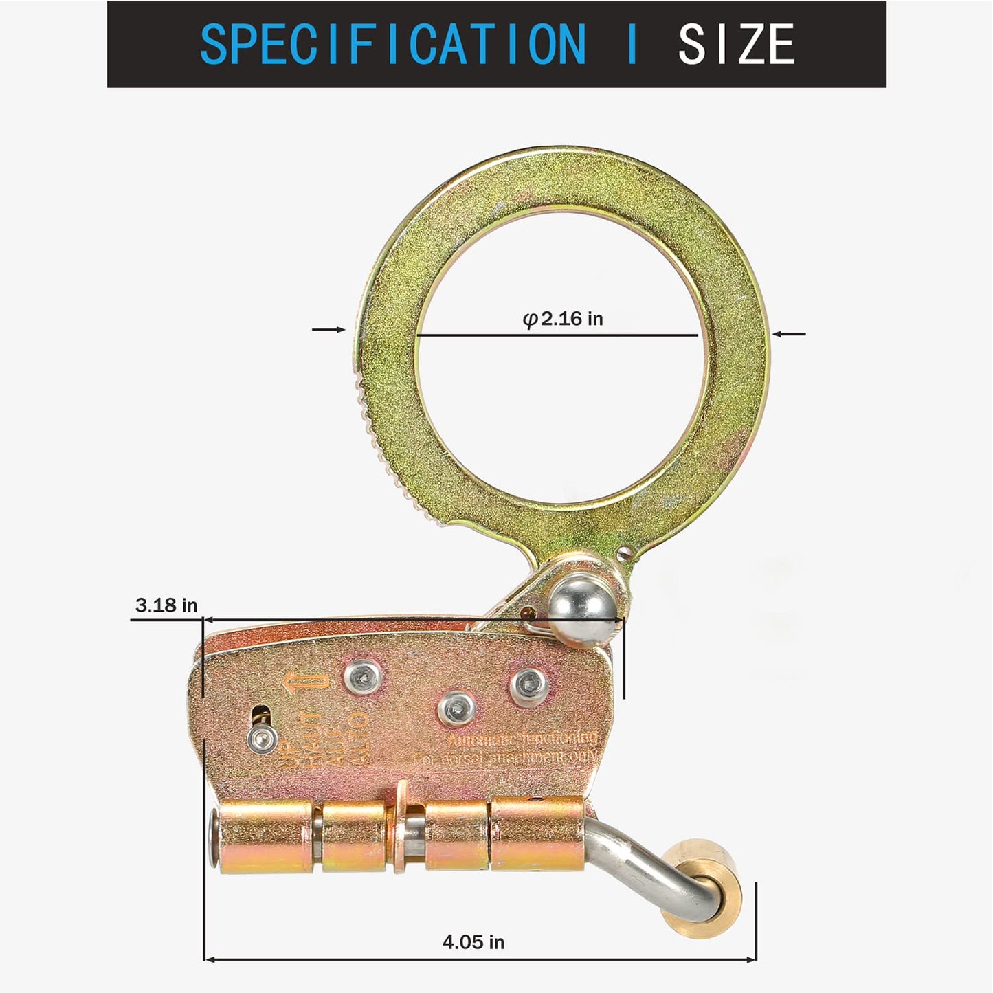 FHFallArrest Fall Protection Rope Grab,Fall Arrester, Used with 5/8” Lifeline Rope, for Construction, Climbing, Comply to ANSI/OSHA