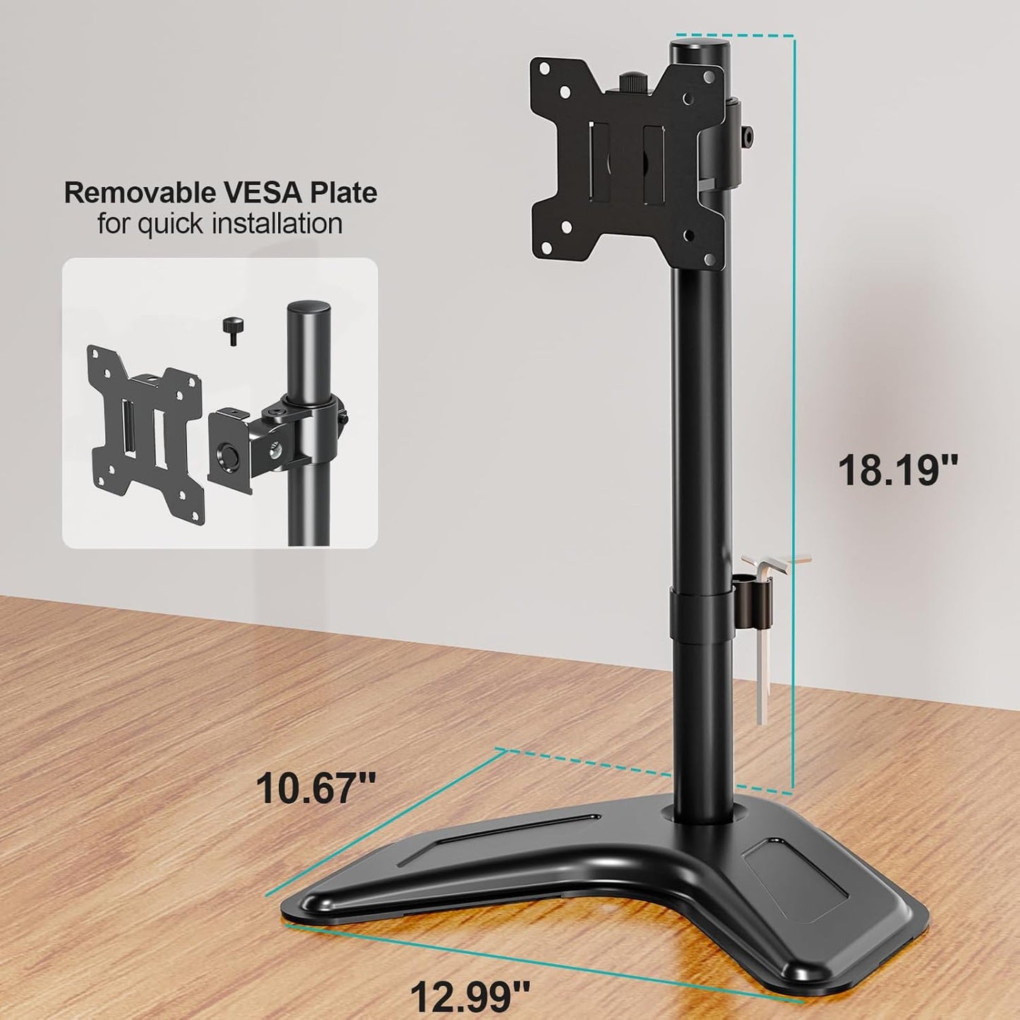 MOUNT PRO 13-32 inch/17.6 lbs 75x75 100x100 Single Monitor Stands Fits Screen, Free-Standing Computer Monitor Mount