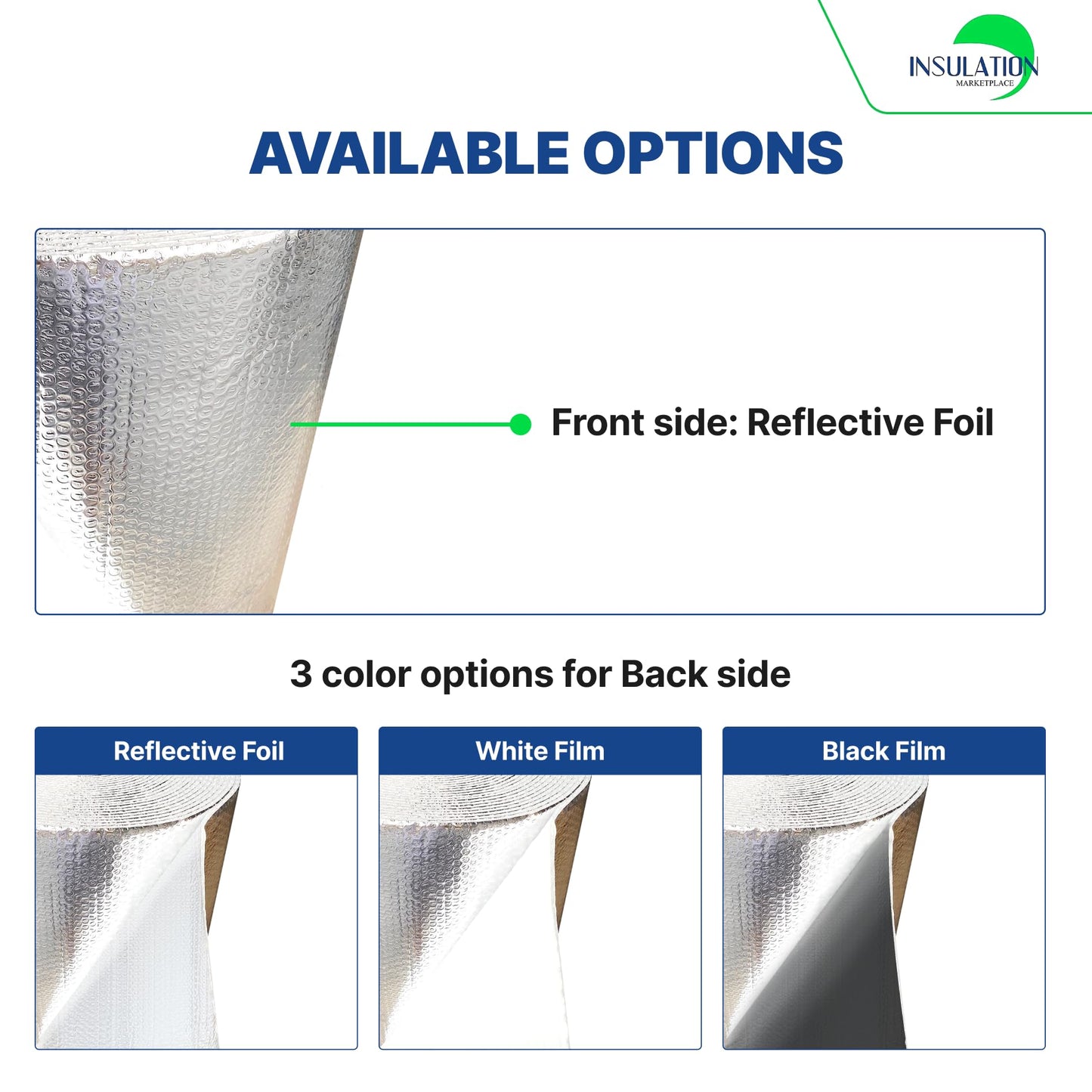 INSULATION MARKETPLACE - 48" x100ft Bubble Core Double Reflective Insulation roll, Thermal Shield, Duct, Garage, Wall, Attic, Pole Barn, Shed, Metal Building, RV Window Insulation, Foil / Foil