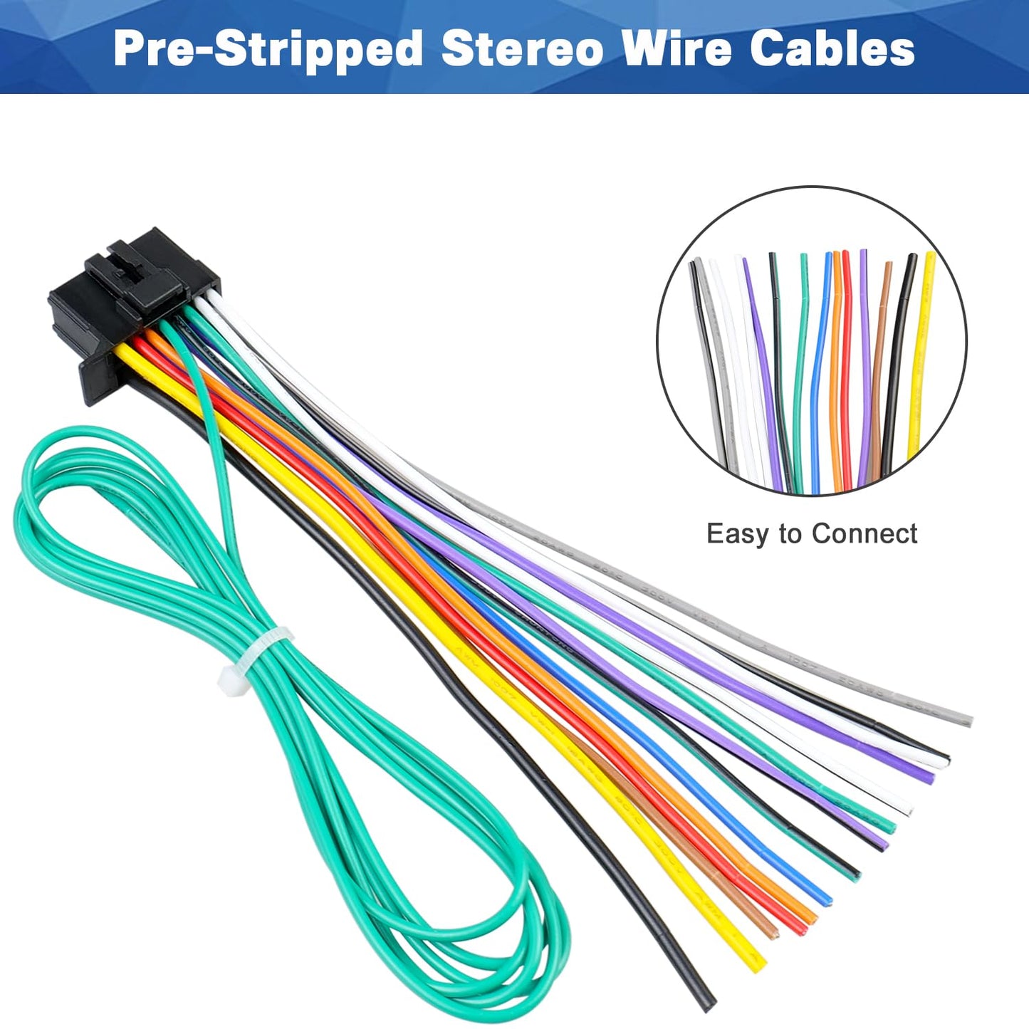 16-Pin Pioneer Car Radio Wiring Harness - Compatible with DEH, AVH, AVIC Models