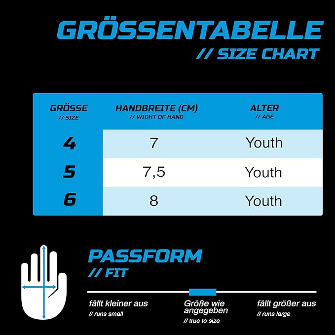 GRIPMODE Aqua Junior Goalkeeper Gloves Children with Fingersave and Individual Removable Finger Protection - Football Goalkeeper Gloves with Latex Coating for Good Grip - Size 4-6