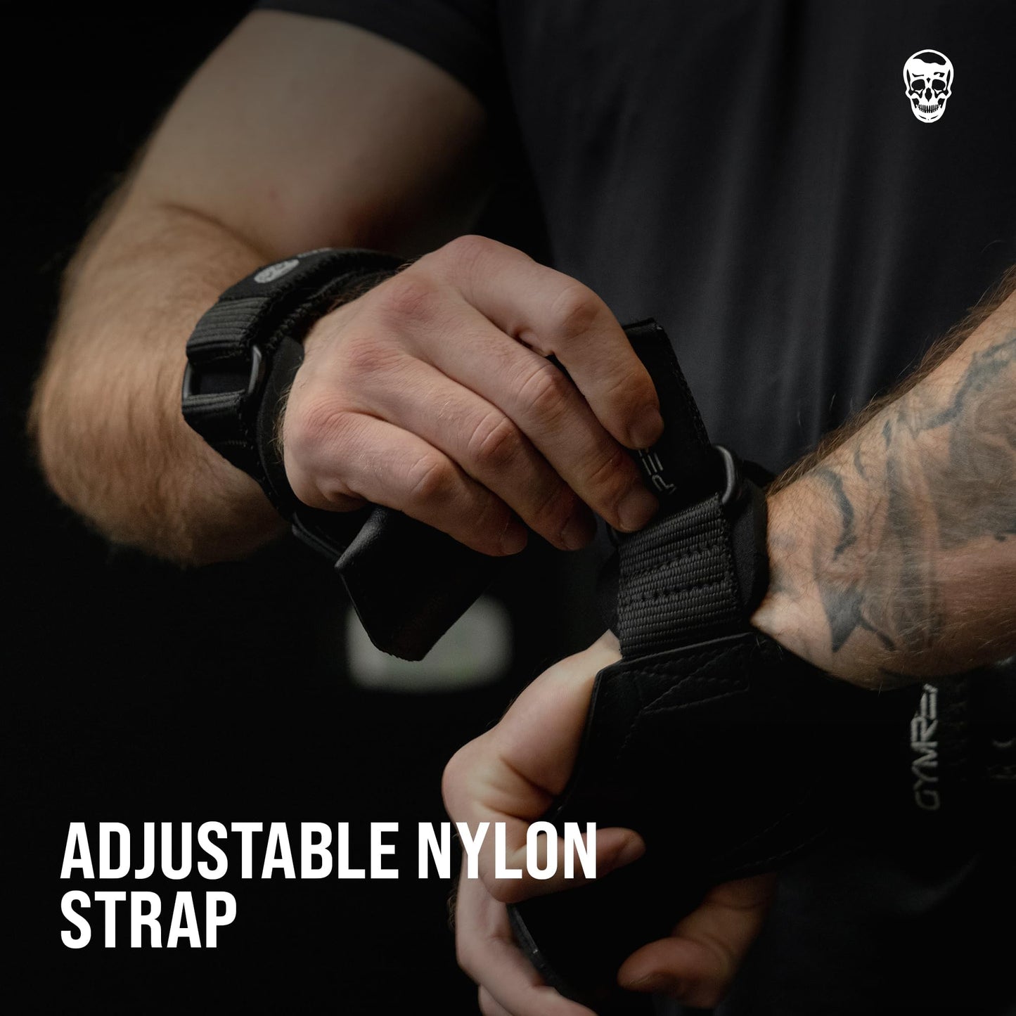 Gymreapers Weight Lifting Grips (Pair) for Heavy Powerlifting, Deadlifts, Rows, Pull Ups, with Neoprene Padded Wrist Wraps Support and Strong Rubber Gloves or Straps for Bodybuilding (Black, Medium)