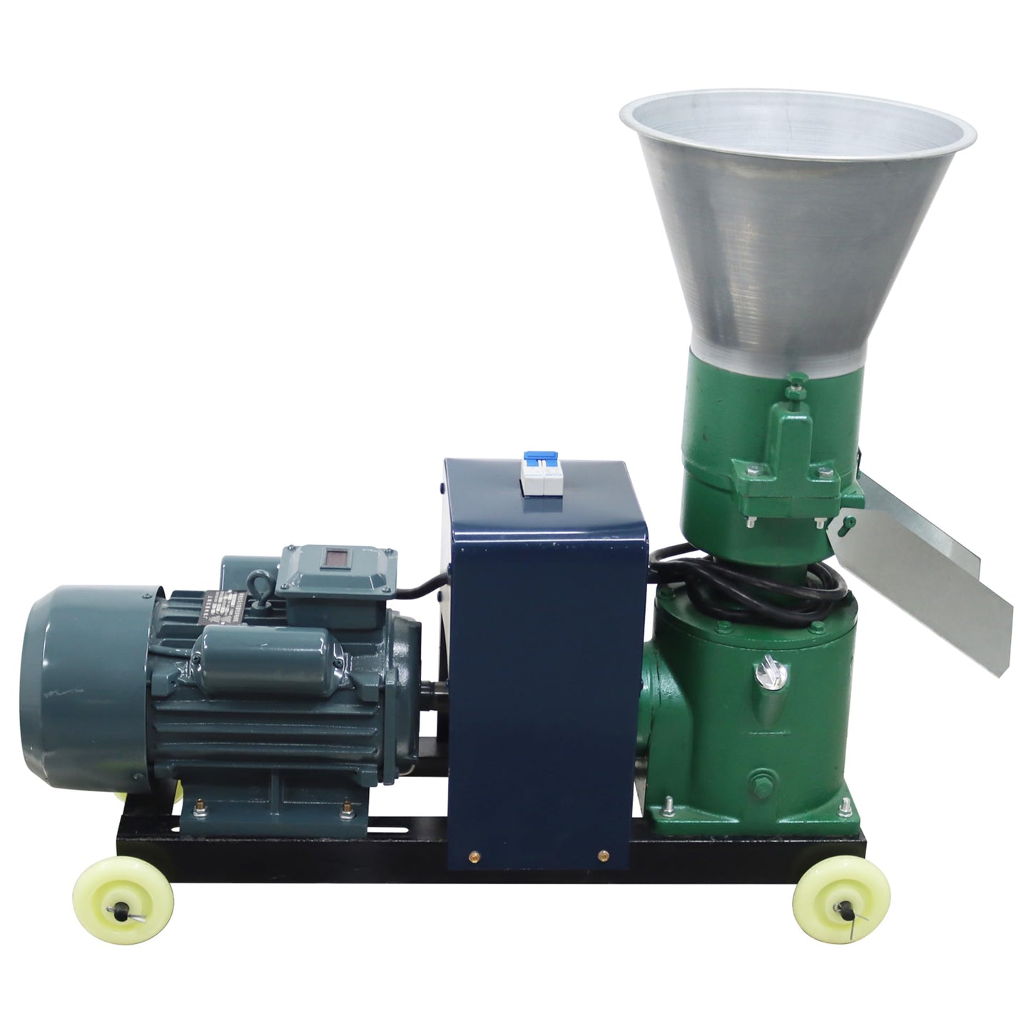 LGXEnzhuo 220V 6MM Feed Granulator Feed Pellet Mill Machine Feed Pelletizer Feed Pellet Making Machine with 2 Head Press Roller for Aquaculture Farm Feed Processing Plants 3KW
