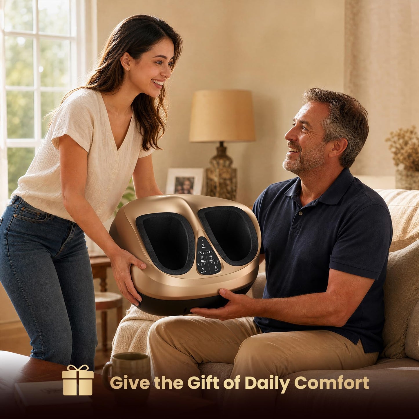 BOB AND BRAD Foot Massager Machine with Heat and Remote, Fathers Day Dad Gifts for Men Husband, Fits up to Size 14, Shiatsu Deep Kneading Feet Massager with 3 Adjustable Modes for Standing Worker
