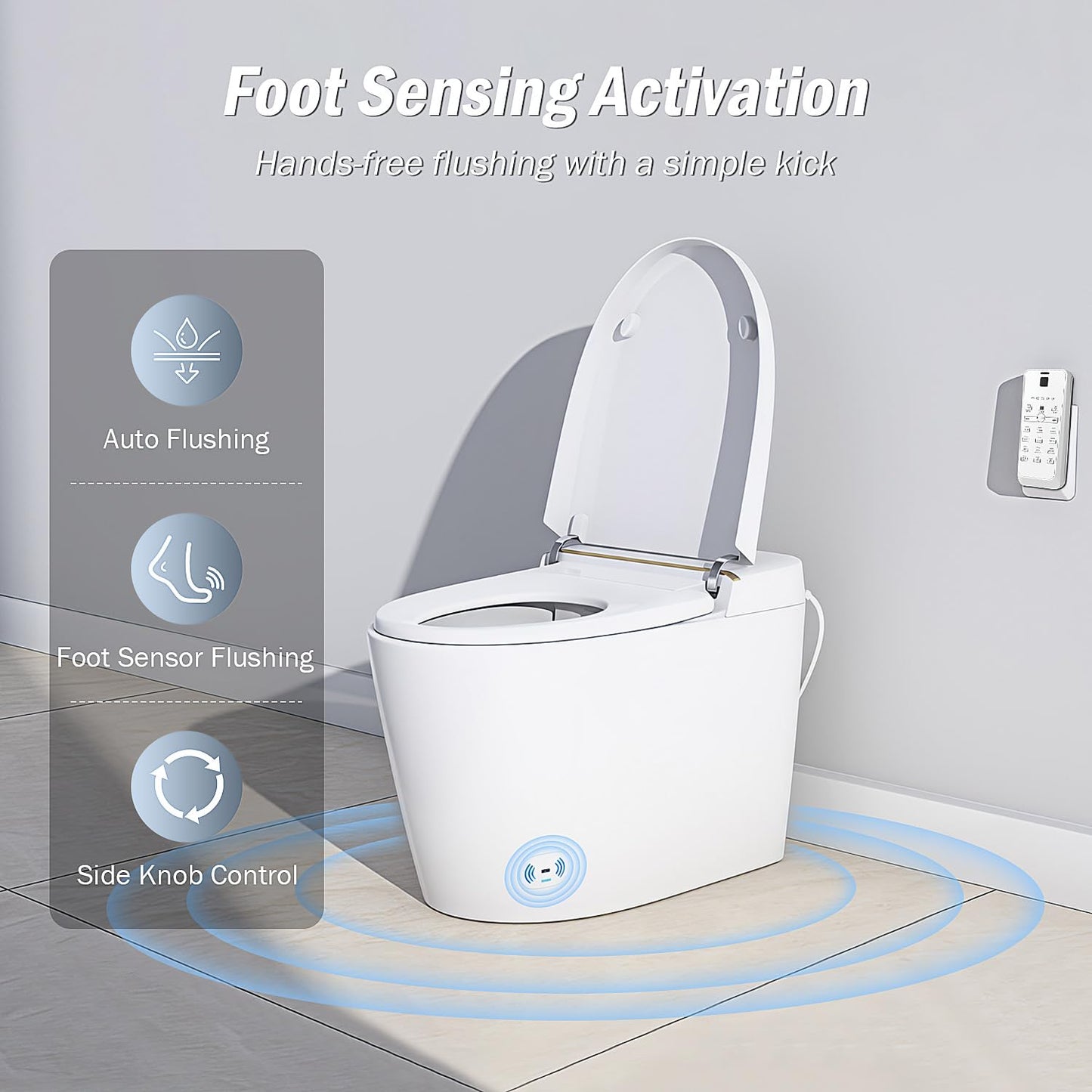 Smart Toilet with Bidet Built In, Heated Seat, Tankless Modern Elongated Electric Toilet with Warm Water Wash, Air Dryer & Dual Auto Flush, LED Display & 1000g MaP Flush, 1.28 GPF