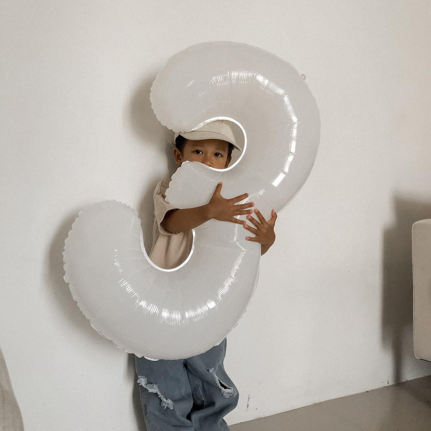 Translucent Number 9 Balloon - 40 Inch White Giant Birthday Decoration for Boys & Girls