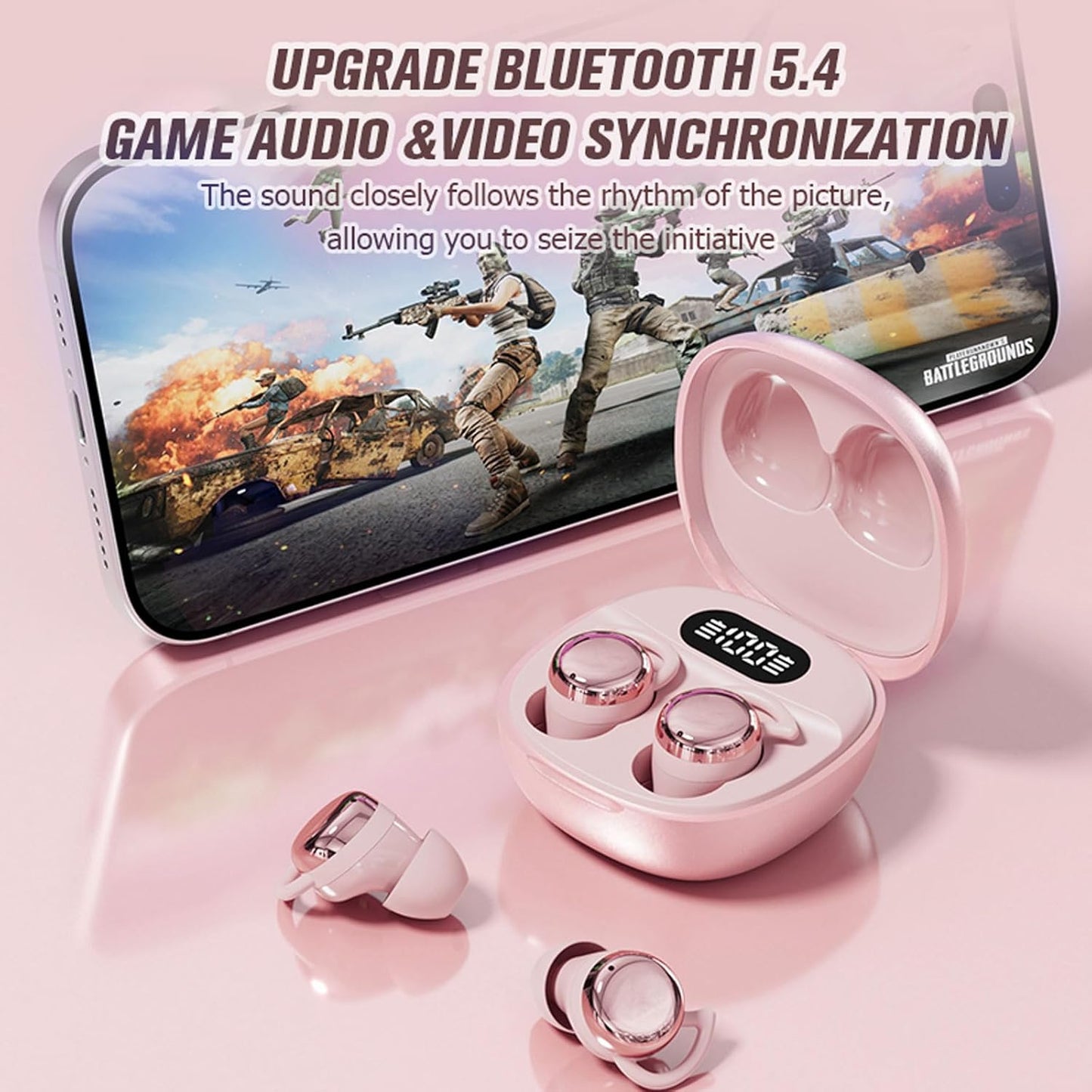Yihou Invisible Small Mini Sleep Earbuds Pink Wireless Bluetooth Comfortable Side Sleepers Sleeping Tiny Micro Smallest