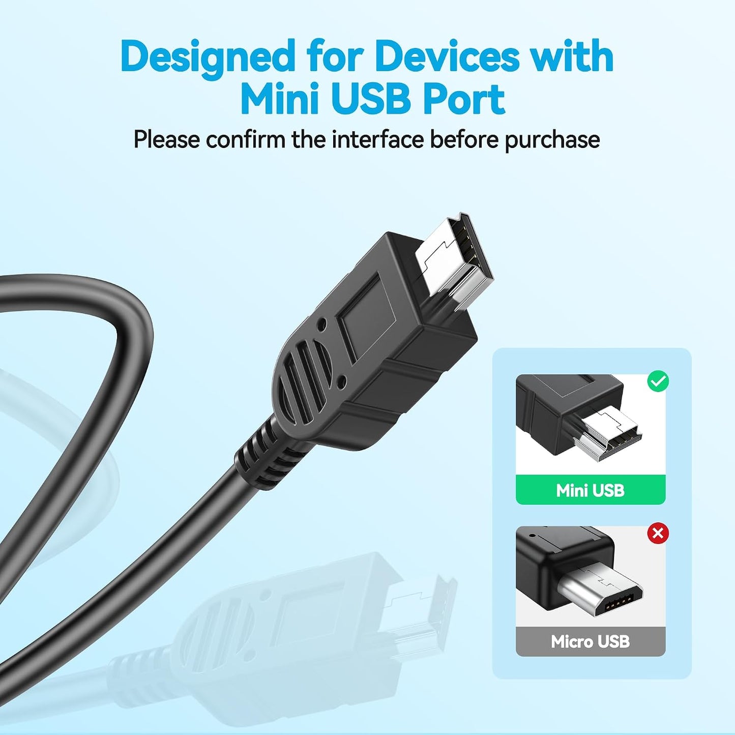 CJP-Geek 4ft 2.0 2.0 Mini USB Cable Cord Compatible with iCarsoft VAWS II Diagnostic Tool Scanner