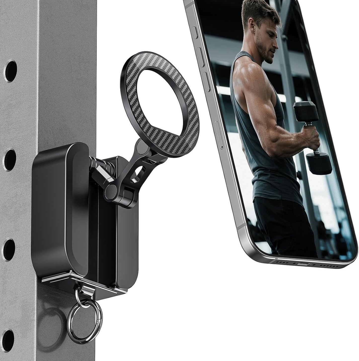 A2C 3-in-1 [20x N52] Magnetic Phone Holder for Gym, Strong Magnets Attach to Metal Surface, Portable Phone Mount