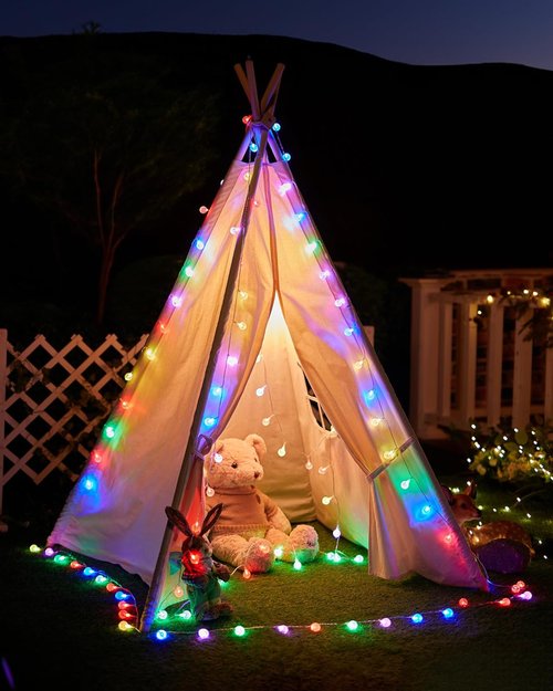 Minetom Crystal Globe String Lights - 33 ft 100 LED Color Changing Fairy Lights with Remote & Timer | Waterproof for Bedroom, Tent, Party - 16 Colors
