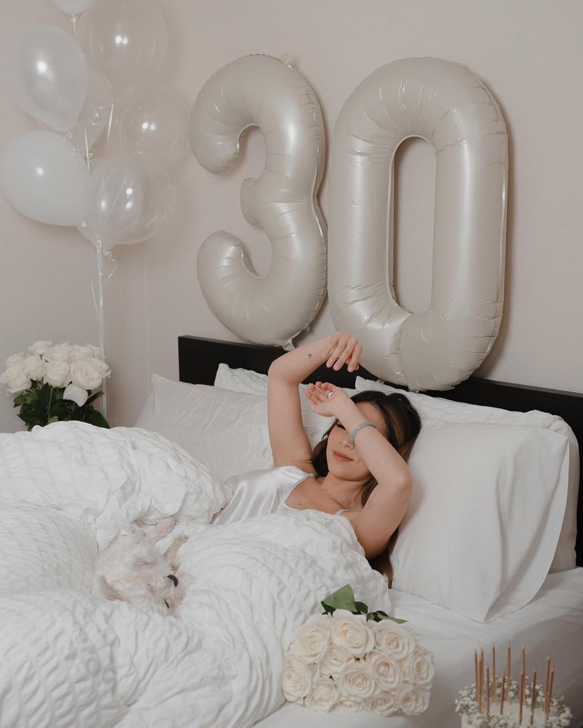 Number Balloons 40 Inch - Cream 0 Balloon for Birthday Decorations | Perfect Party Supplies