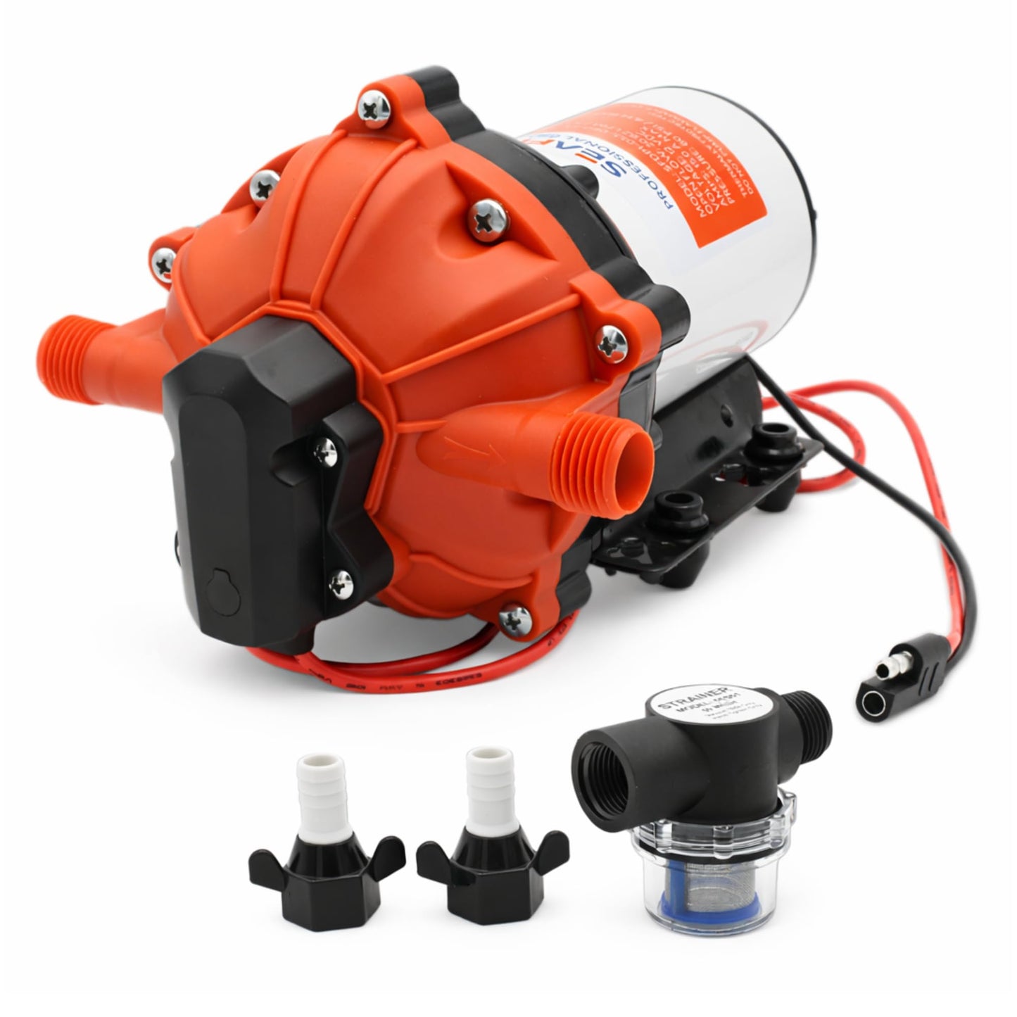 SEAFLO 55 Series 12V RV Water Pump 5.5 GPM 60 PSI Diaphragm Pump Heavy Duty Pressure Switch Built In Bypass Self Priming Quiet High Flow RV Marine Off Grid Freshwater System 4-Year Warranty