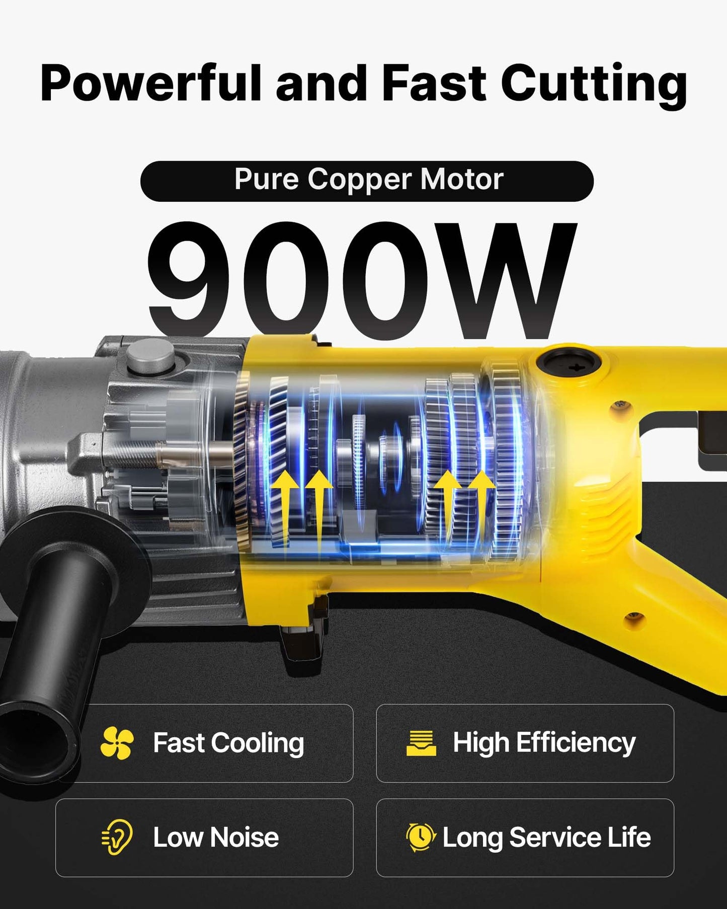 VEVOR Electric Hydraulic Rebar Cutter 900W 110V - Portable, Cuts #5 4-16mm Rebar in 3 Seconds, with Stainless Steel Carry Case