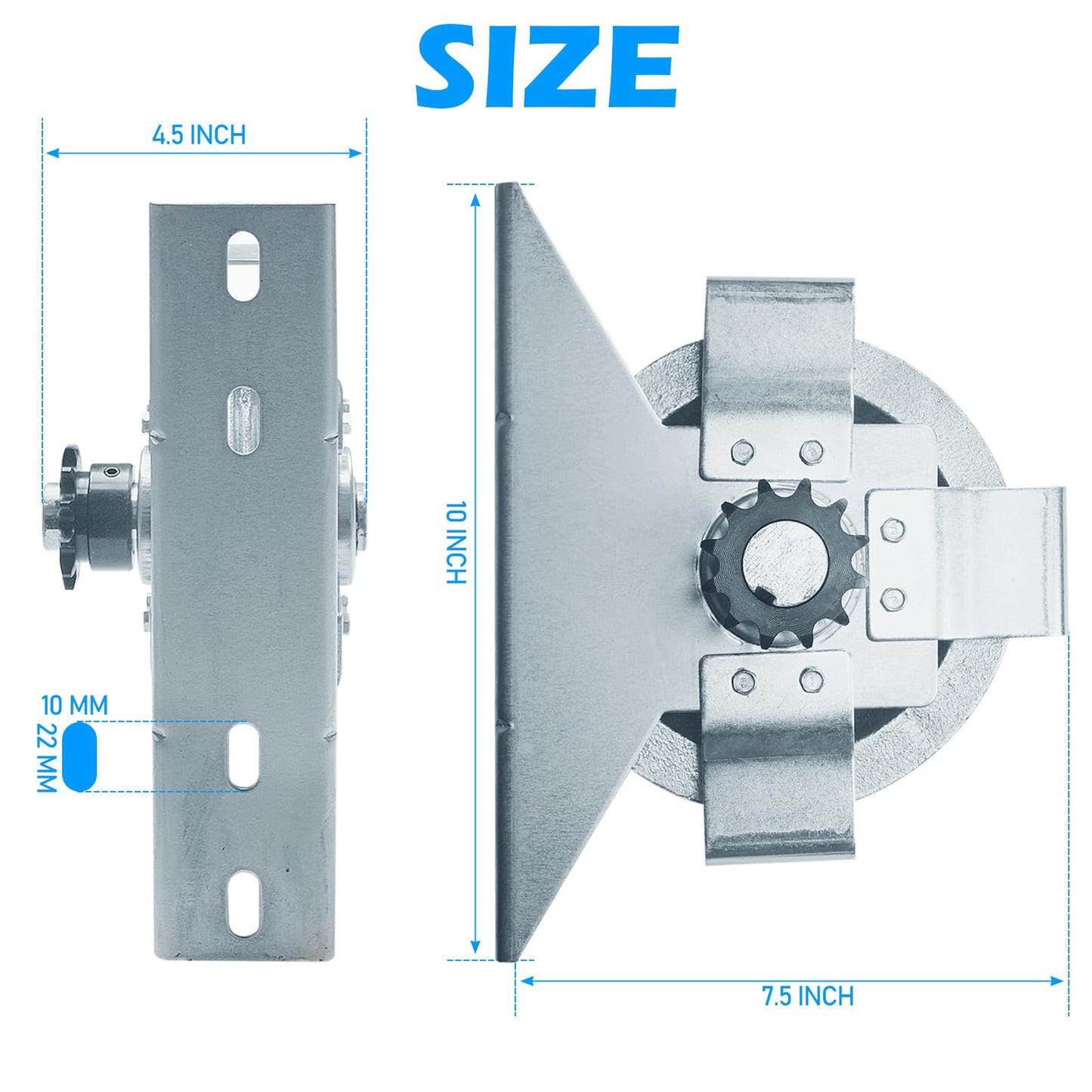 ZUIWAN Garage Door Jackshaft Chain Hoist Opener - 3:1 Reduced Drive Heavy Duty Chain Hoist for Roll Up Doors
