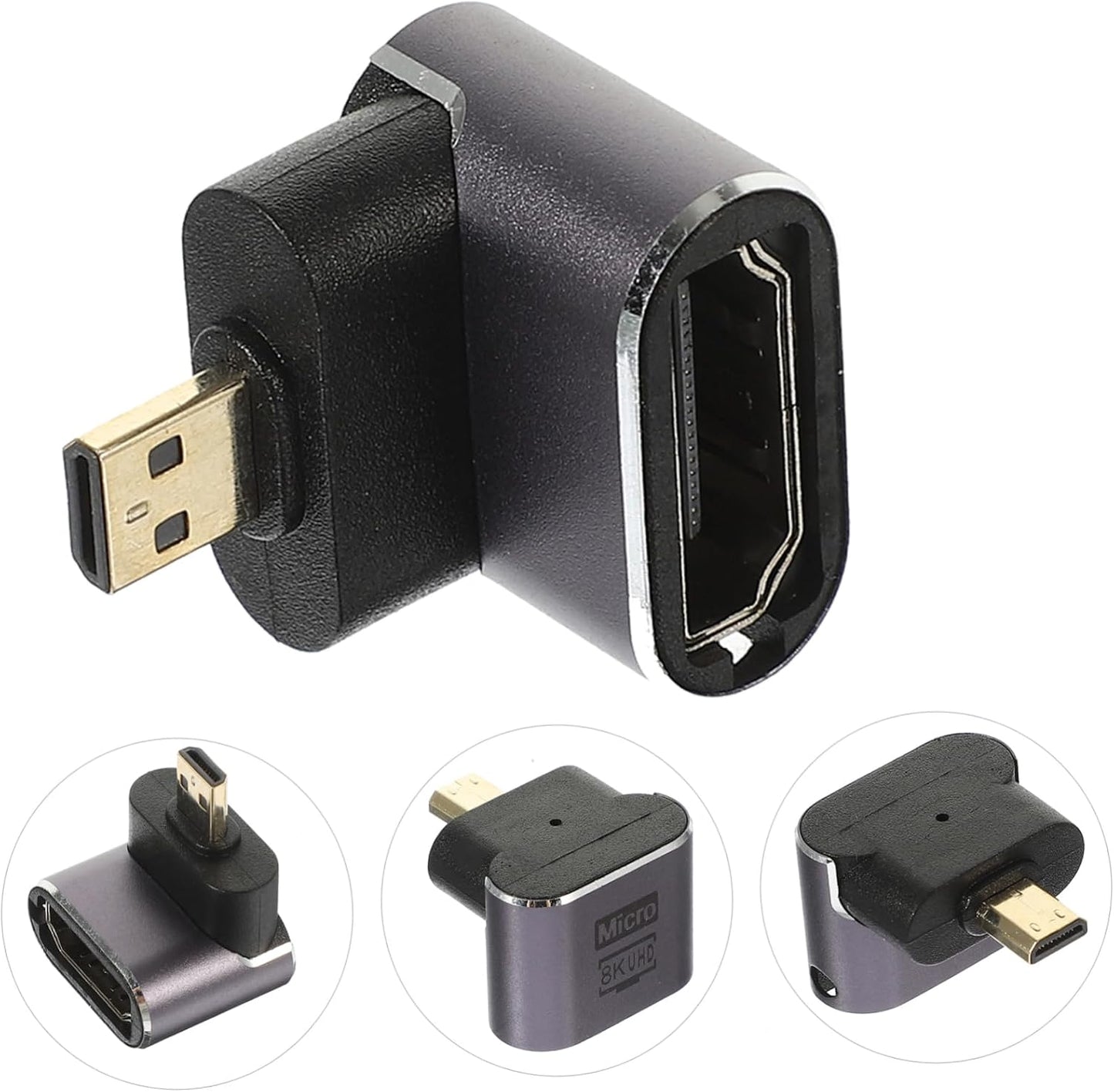 Veemoon Video Connector Adapter for Laptop and Projector Female to Male Angled Converter Space-Saving Design for Signal
