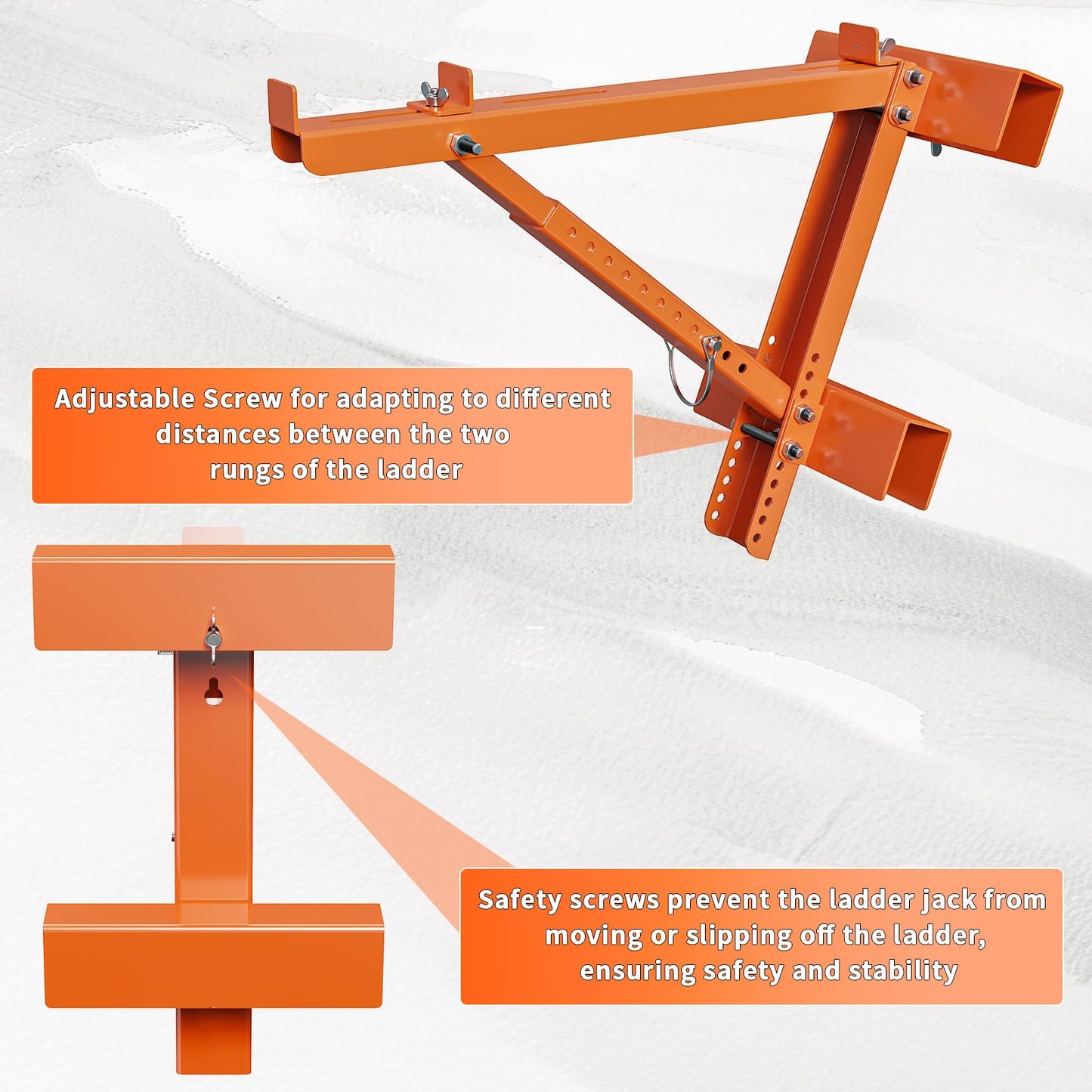 Goyappin Ladder Jacks for Scaffolding Platform 2 Pack,Heavy Duty Steel Jack Scaffold Bracket,Two-Rung Short Body Extension Ladder Jack for Roofing Painting Jobsite 20 inch Platform Withstand 350 LBS
