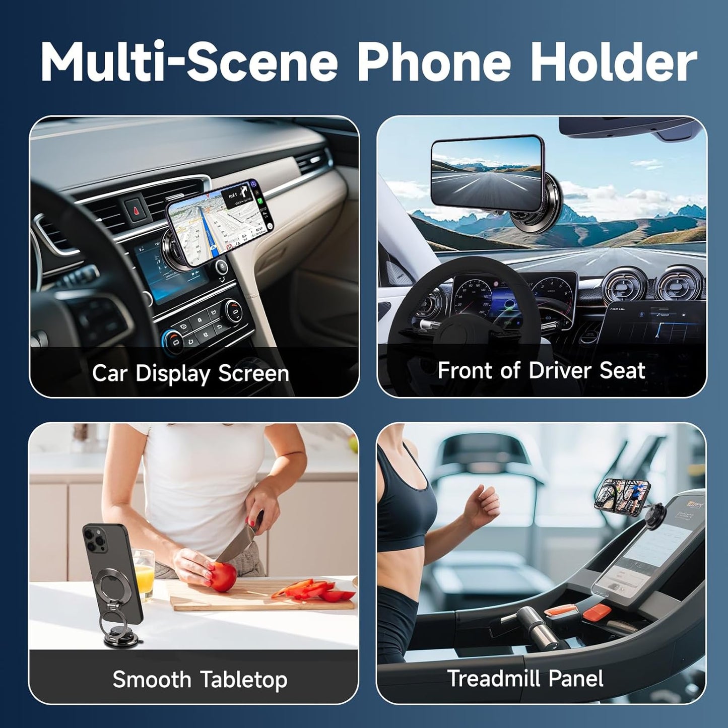 CHTXXLSZ 360 17/16 Magnetic Car Phone Holder, Adjustable Suction Cup Universal Phone Mount, Multi-Scene for Car Office