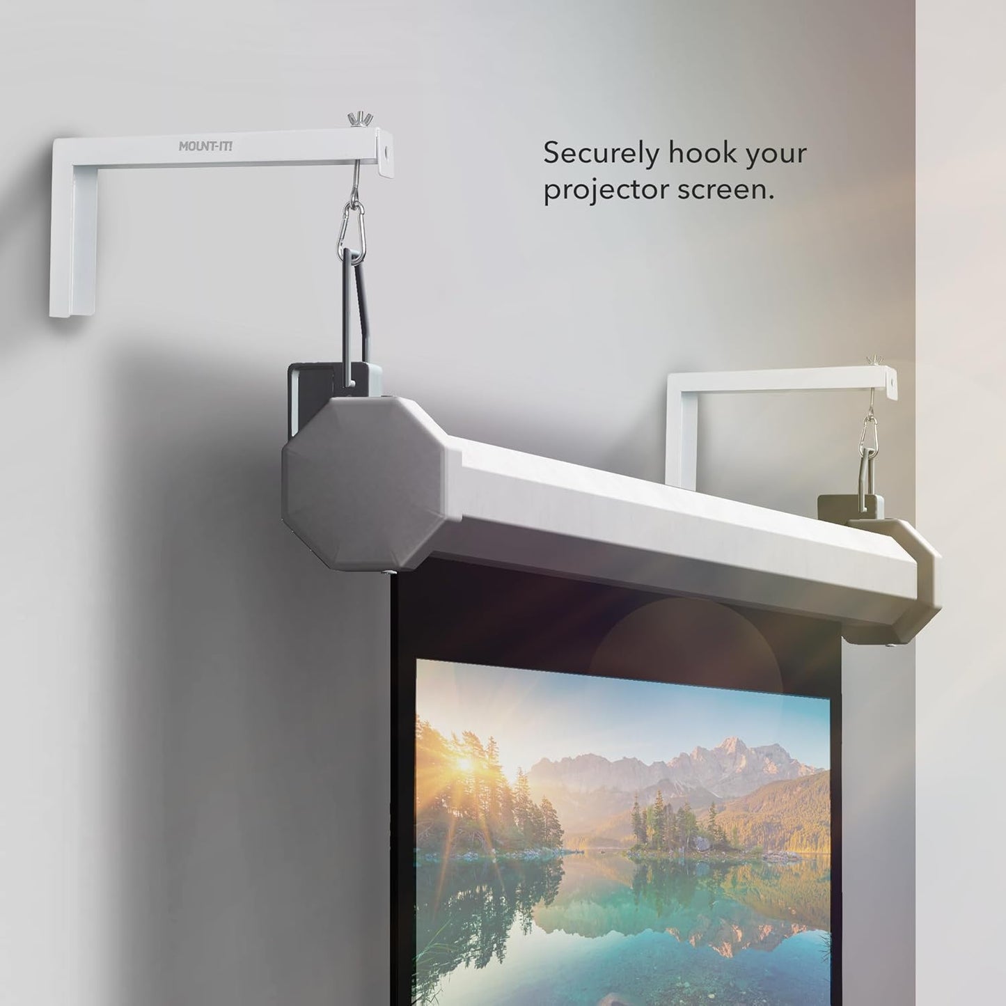 12 inch 1 66 Lb Mount-It! Projector Screen Wall Mount L-Brackets - Extra Large Wall and Ceiling Hanging Mount for Home