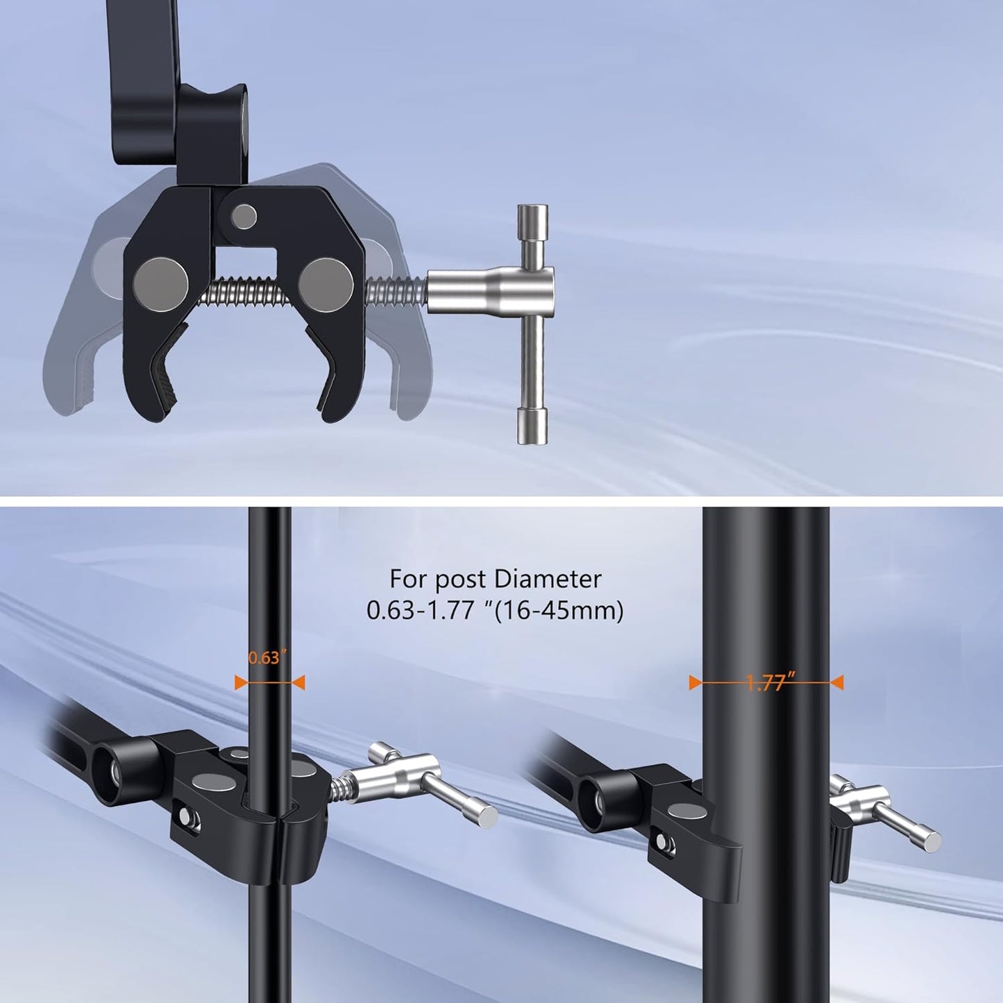 CreaDream 4.7 13 inch Tablet Holder for Microphone Stand, Aluminum Mic Music Stand Holder Mount for Phone and iPad
