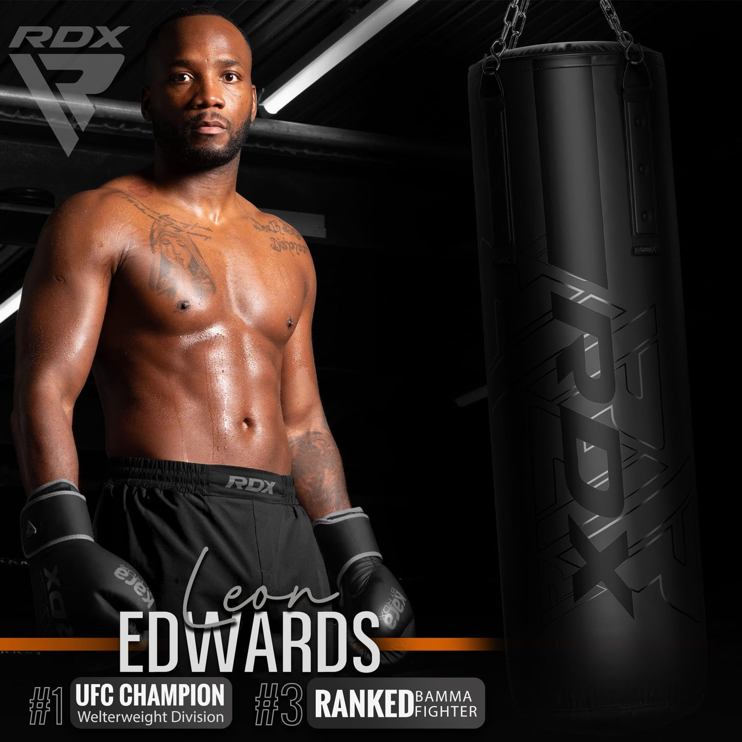 RDX Heavy 5FT Punching Bag for Pro Training, 55lbs Pre Filled with 110lbs Max Filling Capacity, 3PC Boxing Bag Set with Gloves Hanging Steel Chain, Kickboxing MMA Muay Thai BJJ Karate Home Gym Fitness