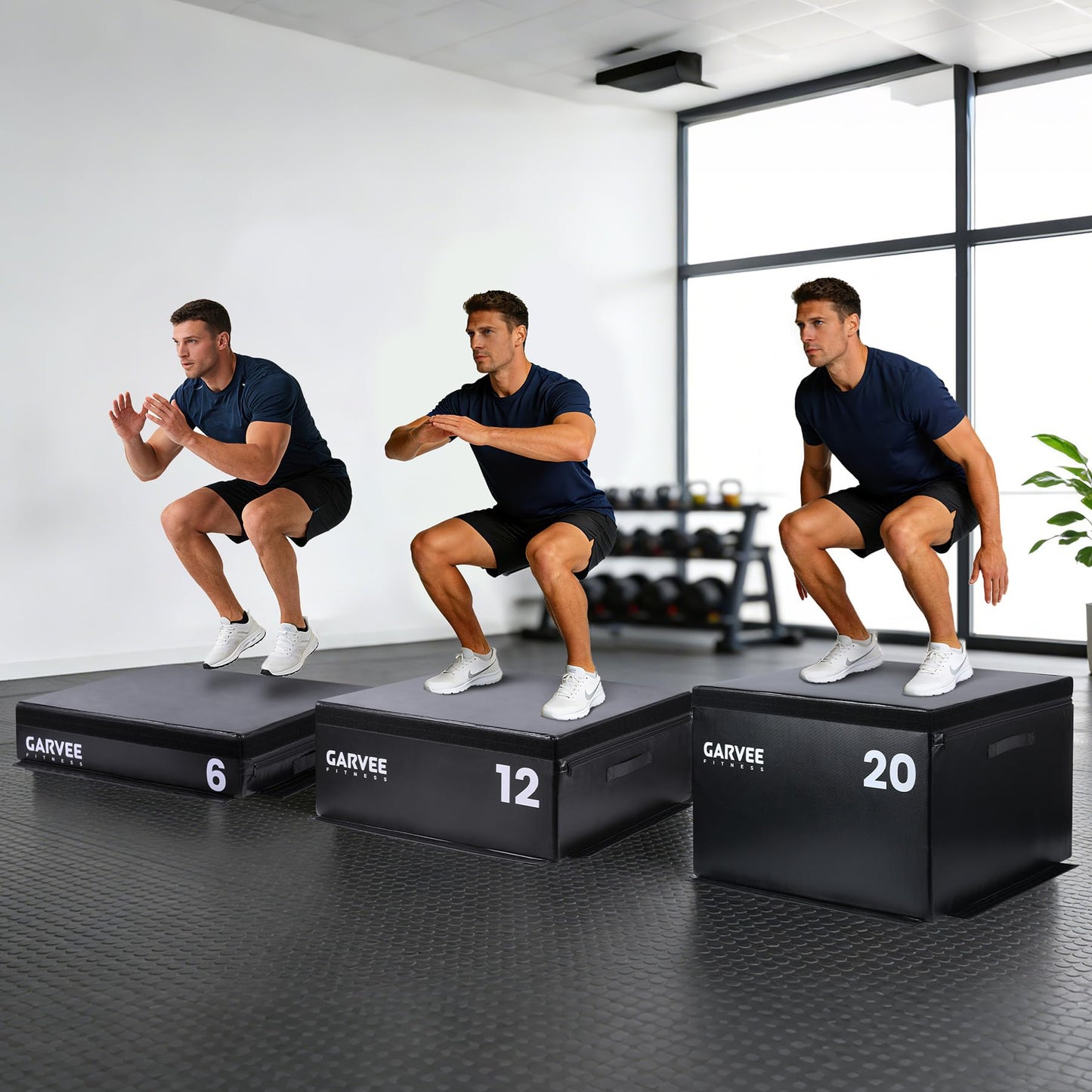 Garvee Stackable Plyo Box 20 Inch, Adjustable Plyometric Jump Box, Soft Foam Step Up Boxes for Home Gym Workouts, Soft Plyo Box for Professional Strength, HIIT, Step-Ups, and Agility Training