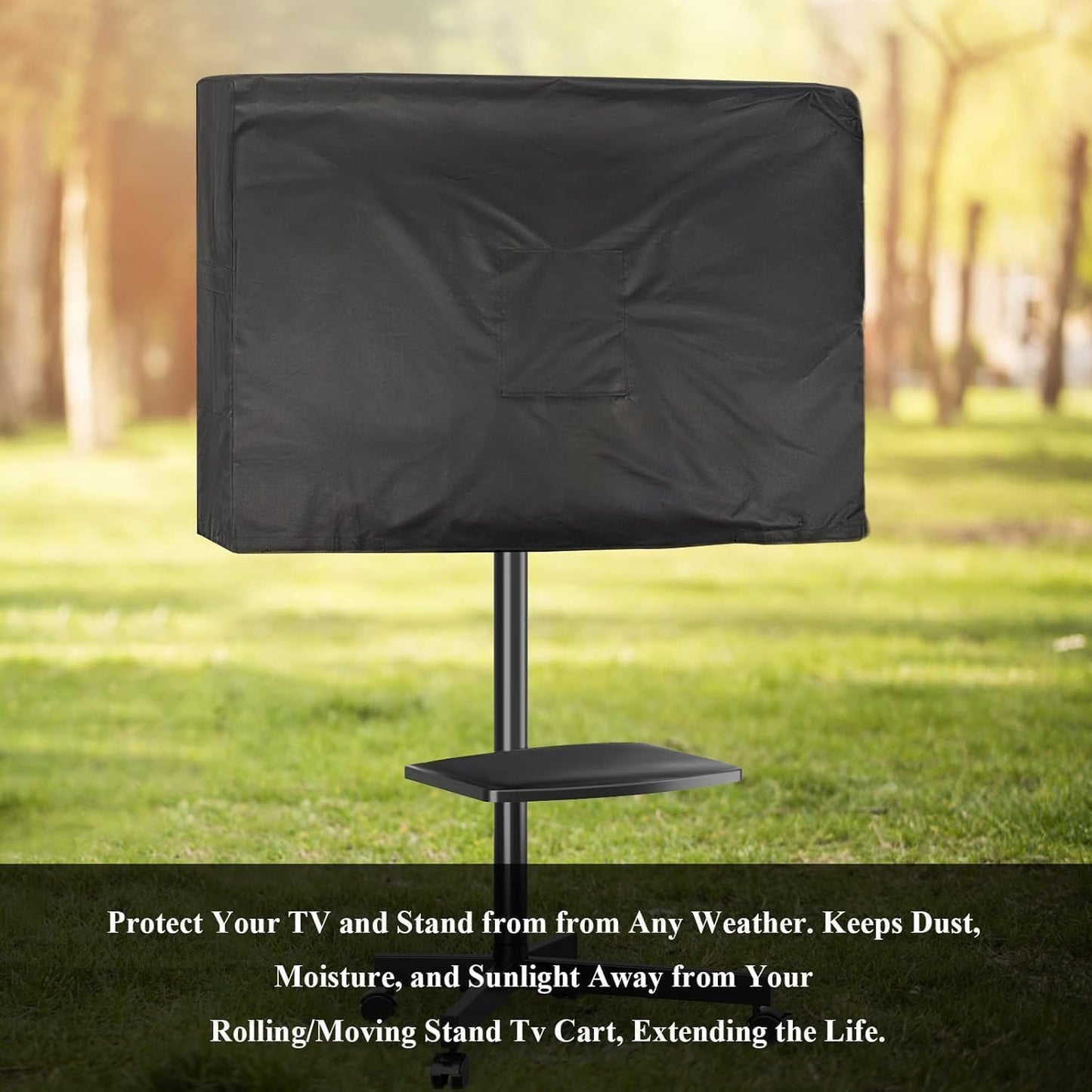 Andacar 55 Inch 50''Lx7''Wx31''H Mobile TV Stand Cover for Mobile TV Cart, Waterproof & Dustproof Outdoor TV-Screen