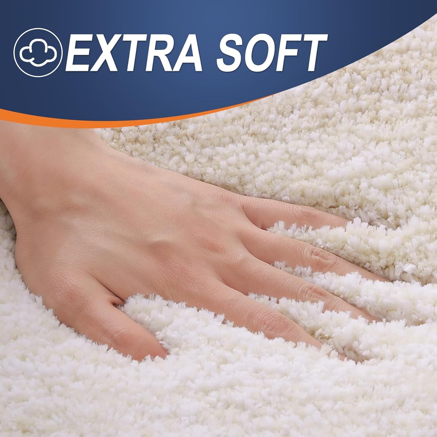 OLANLY Bathroom Runner Rug - Extra Soft Microfiber Mat with Quick Dry Rubber Backing | 44x24, Light Beige