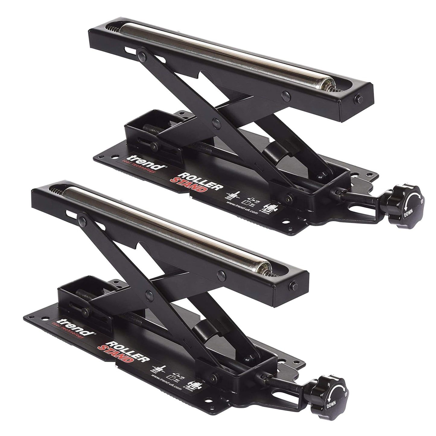 Trend Set of 2 Adjustable Miter Saw Roller Stand, 140 lbs Capacity and Height Adjustment from 2 inches to 6.3 inches, R/STAND/A/2