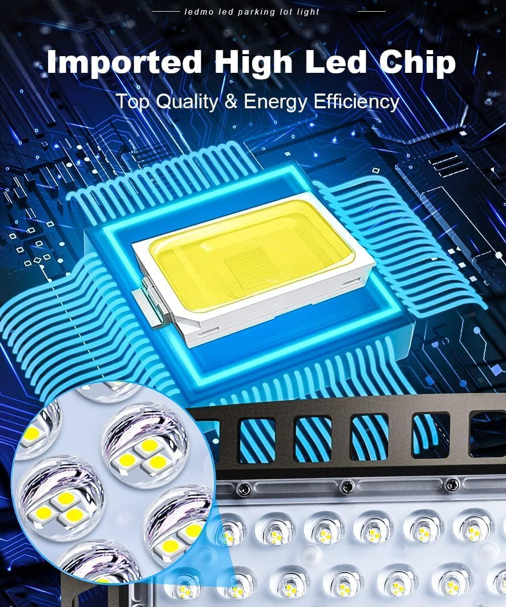 ledmo LED Flood Light Outdoor, 360W 50400LM Stadium Lighting, IP65 Waterproof, 5000K Daylight Commercial Lighting, for Large Yards, Parking Lots, Sports Fields, Arena (Easy Hardwired, Switch Control)