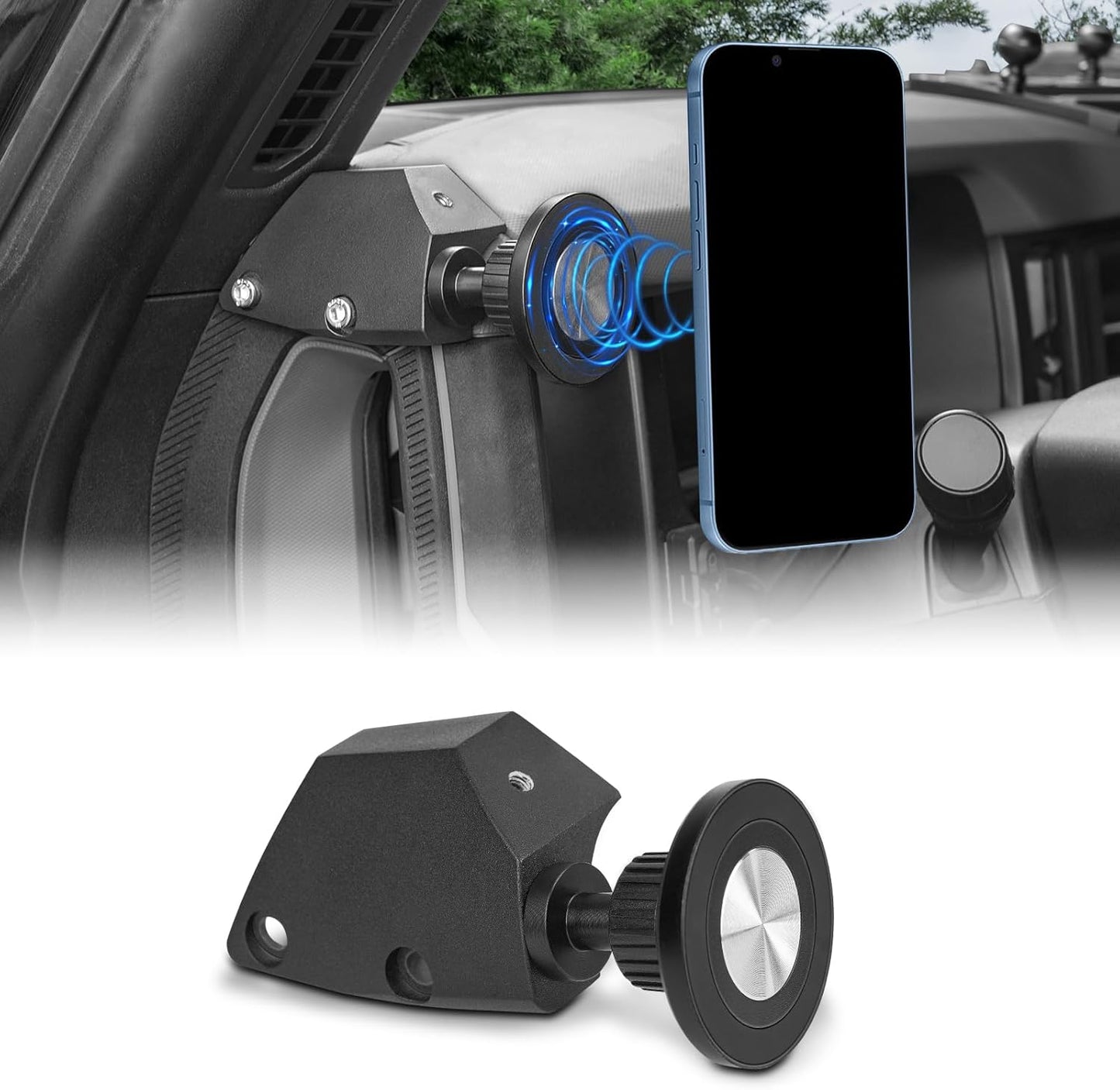 BIZOCO 360 20212025, Magnetic Phone Holder for Car Magnetic Phone Mount for Ford Bronco Accessories, Rotating