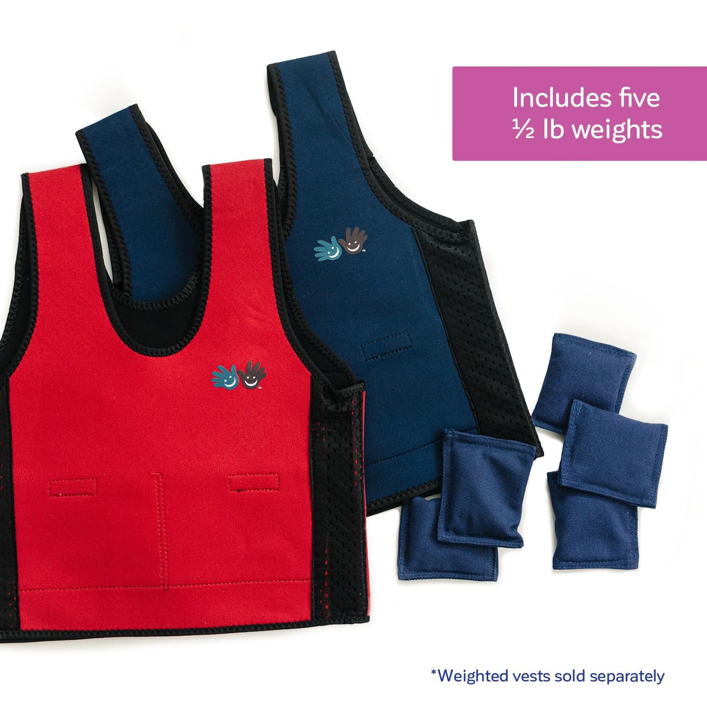 Fun and Function - Vest Weights - Weights for Weighted Vest for Kids, Teens, or Adults - 5 pack of 1/2 Pound Weights to Insert Into Your Adjustable Weighted Vest