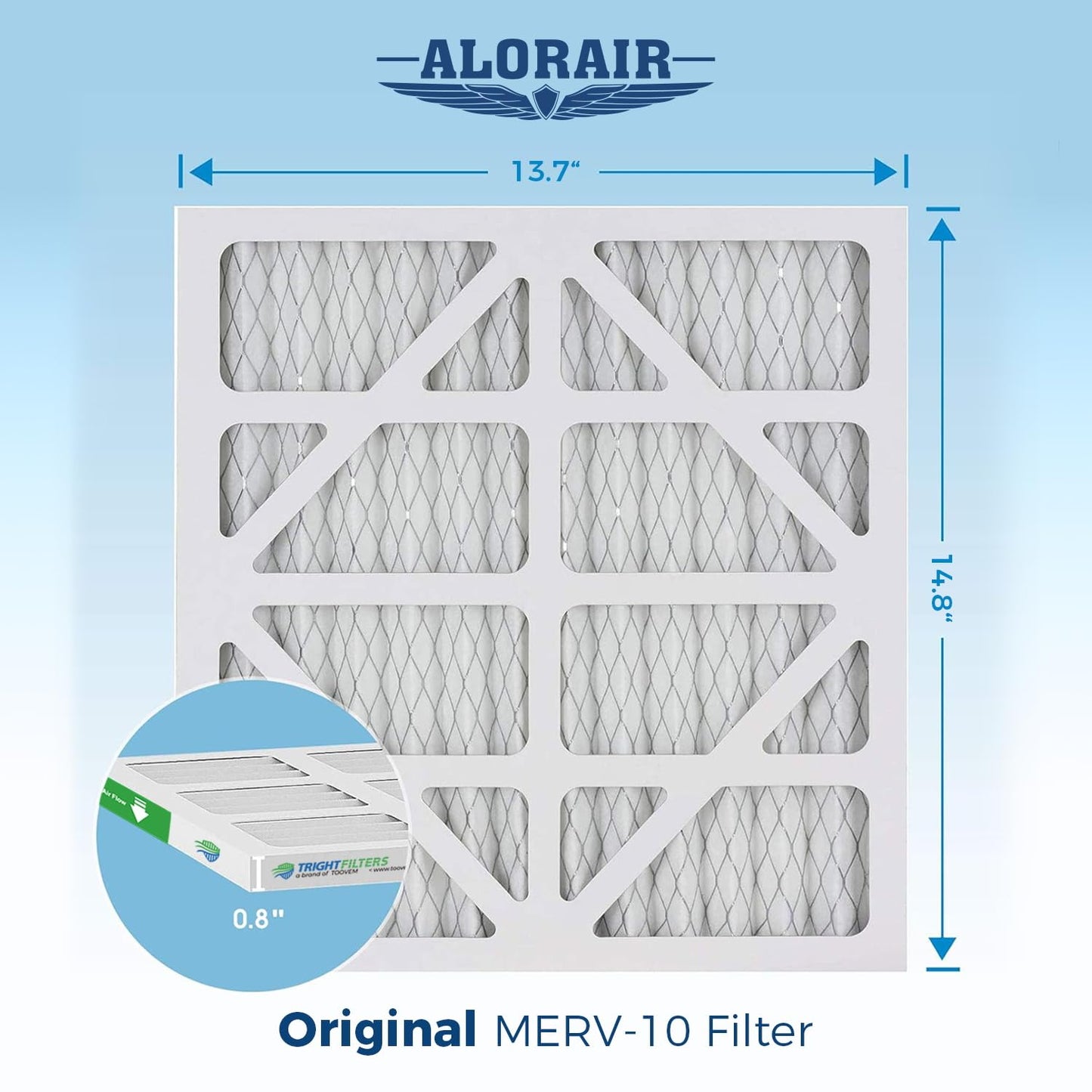 ALORAIR MERV-10 Filter Replacement Set for CleanShield HEPA 550 Air Scrubber (10 Pack)