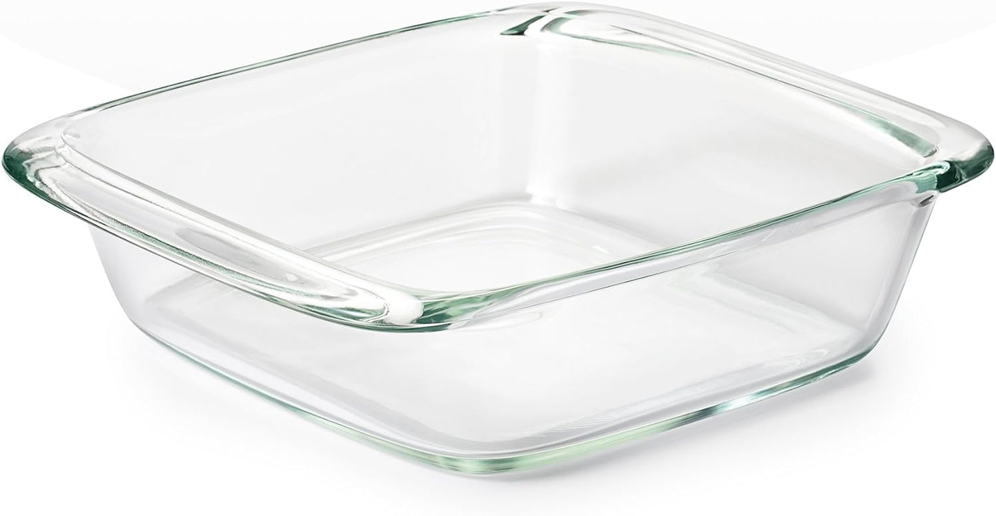 OXO Good Grips Glass Baking Dish Set - Freezer-to-Oven Safe, 3 Qt & 2 Qt with Lids | Clear, 9 x 13 & 8 x 8