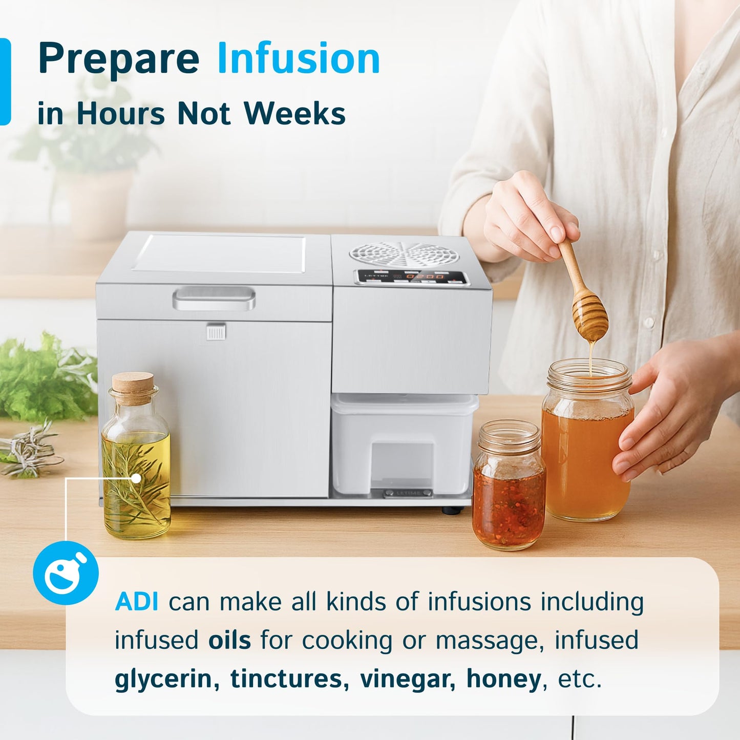 LETIME ADI Automatic Herbal Extractor. Infuser and Distiller in One. Herbal Oil Infusion Machine. Essential Oil Distiller. Hydrosol Maker. 4 L Water Distiller. Countertop Pure Distilling Water. 120V