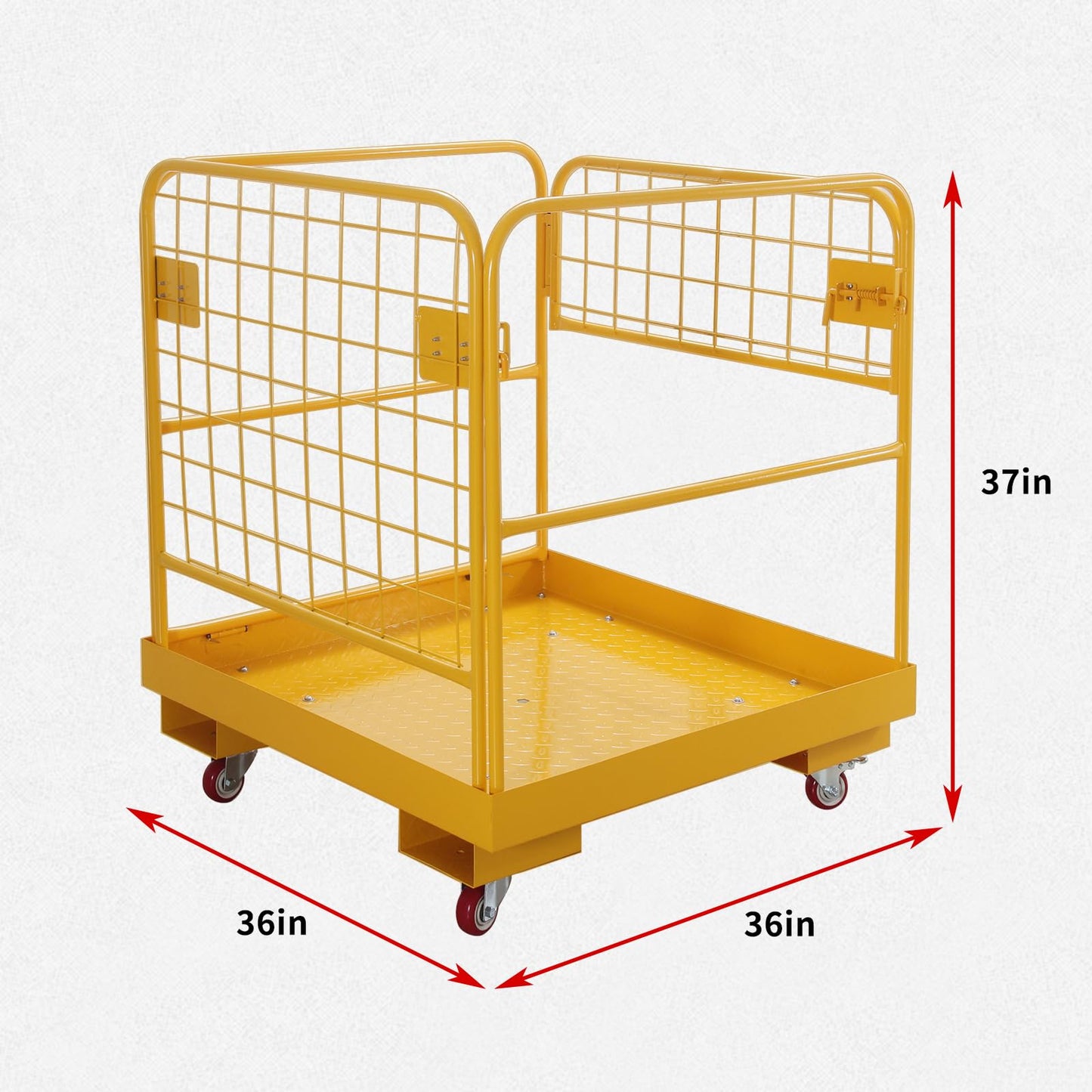 Atatod Forklift Safety Cage 36"x36" inch Heavy Duty Forklift Man Basket 1150lbs Capacity Work Platform Provide Safety for Most Aerial Jobs