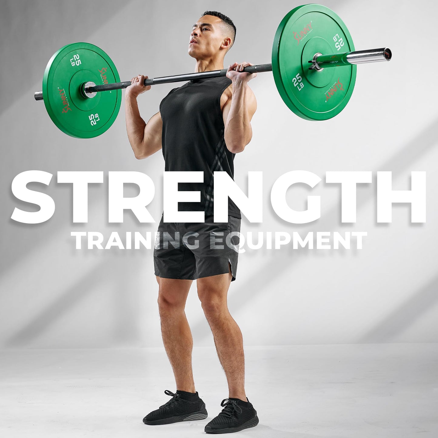 Sunny Health & Fitness Elite 2-Inch Rubber Olympic Bumper Weight Plate 10, 15, 25, 35, 45 & 55 LB w/ Steel Hub for Home Gym, Body Building, Strength Training, Barbell, Deadlifts, Weightlifting 45 POund (single)- SF-OP01-45