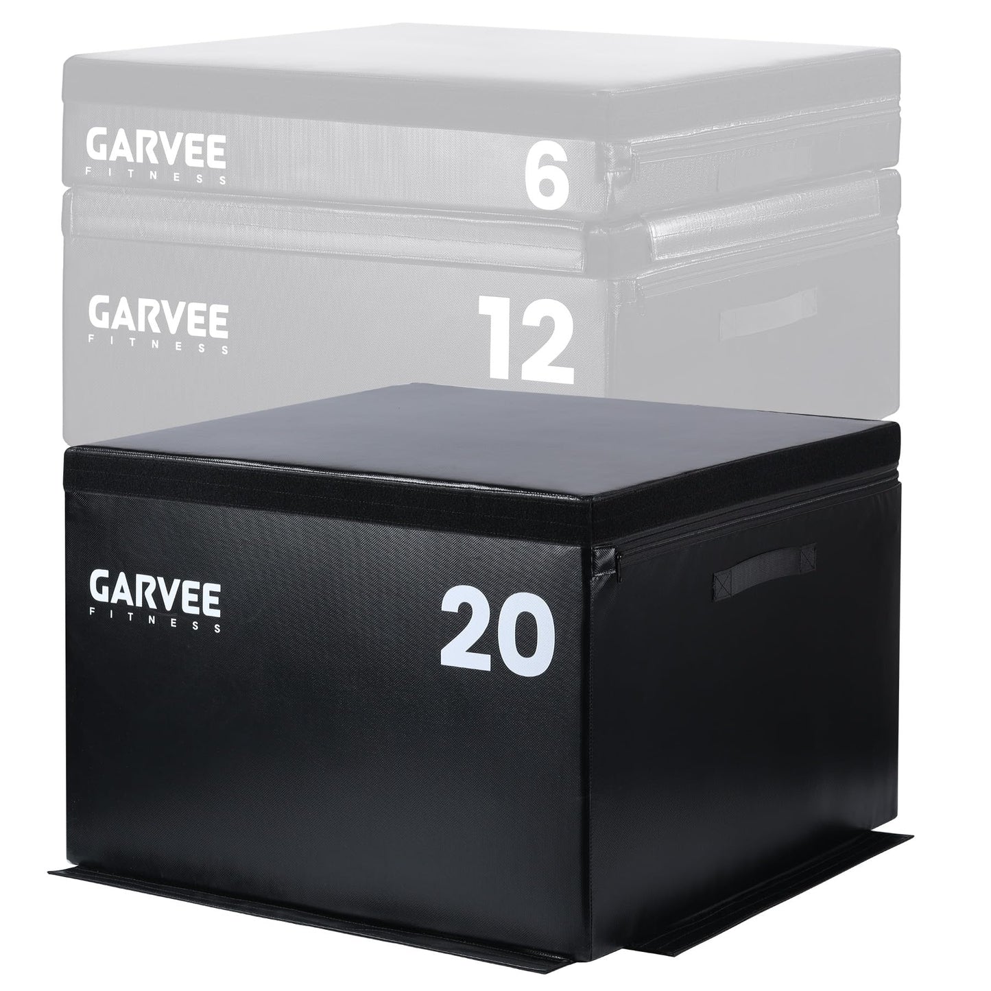 Garvee Stackable Plyo Box 20 Inch, Adjustable Plyometric Jump Box, Soft Foam Step Up Boxes for Home Gym Workouts, Soft Plyo Box for Professional Strength, HIIT, Step-Ups, and Agility Training