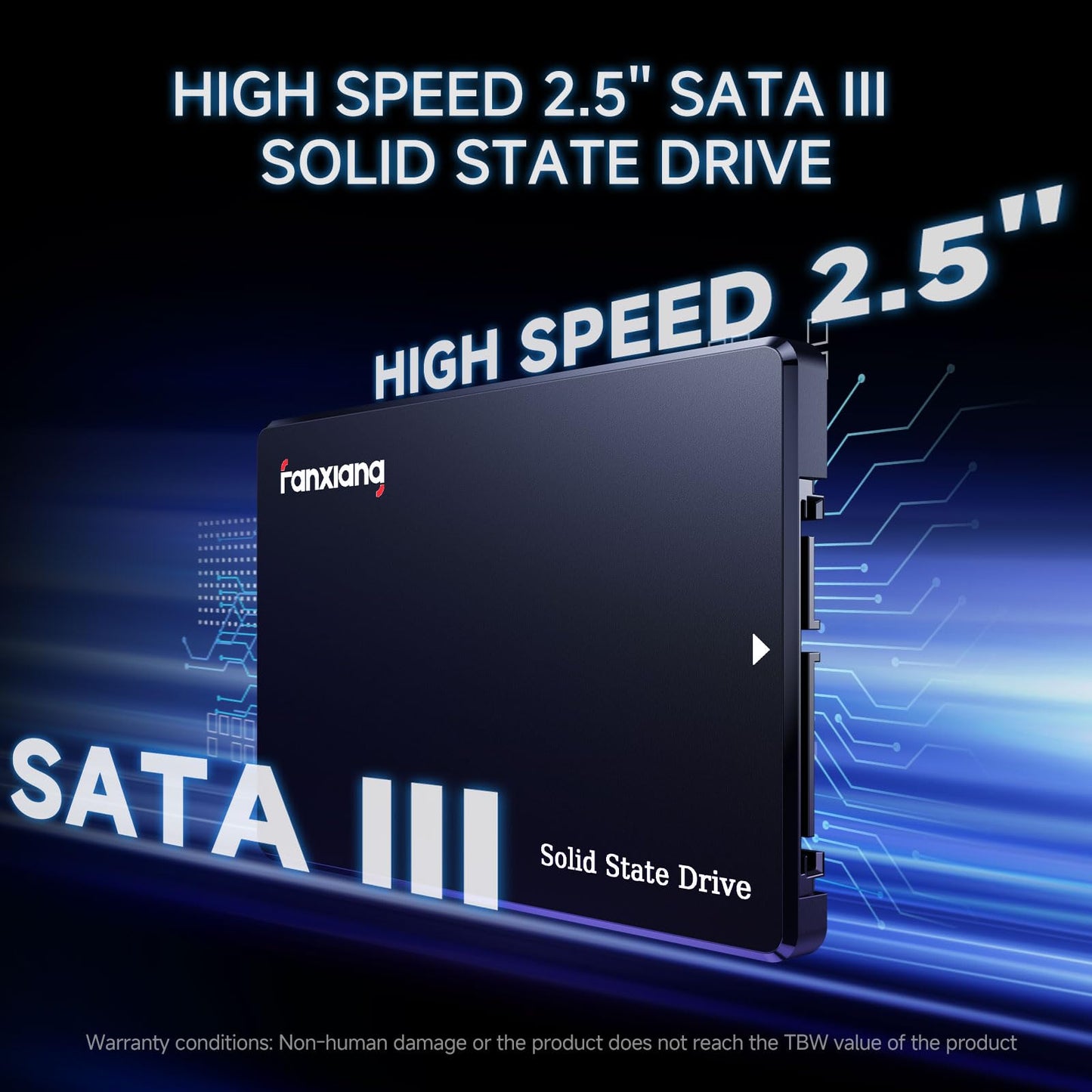 fanxiang 4TB SATA SSD 2.5'' SSD SATA III 6 Gb/s Internal Solid State Drive Up to 500 MB/s 3D NAND SLC Cache for Laptop and PC Desktop Performance Boost 7mm(0.28″) S101Q