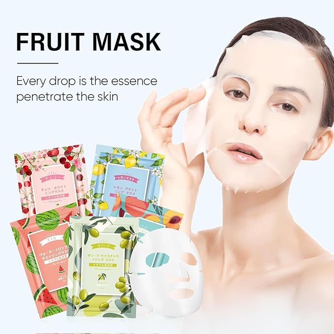 30 Pack Sheets Face Masks Skincare for for All Skin Types, Hydrating Face Masks Suitable for Sensitive Skin, Moisturizing Facial Mask for Skin Care, Face Sheet Mask Skincare for Face Spa