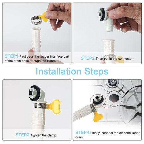 Kerykwan 2 Pack 5 Ft Air Conditioner Drain Hose Kit, Plastic Tube for AC Condensate, Flexible AC Drain Hose for Mini Split AC Portable AC Washer Dishwasher Faucet