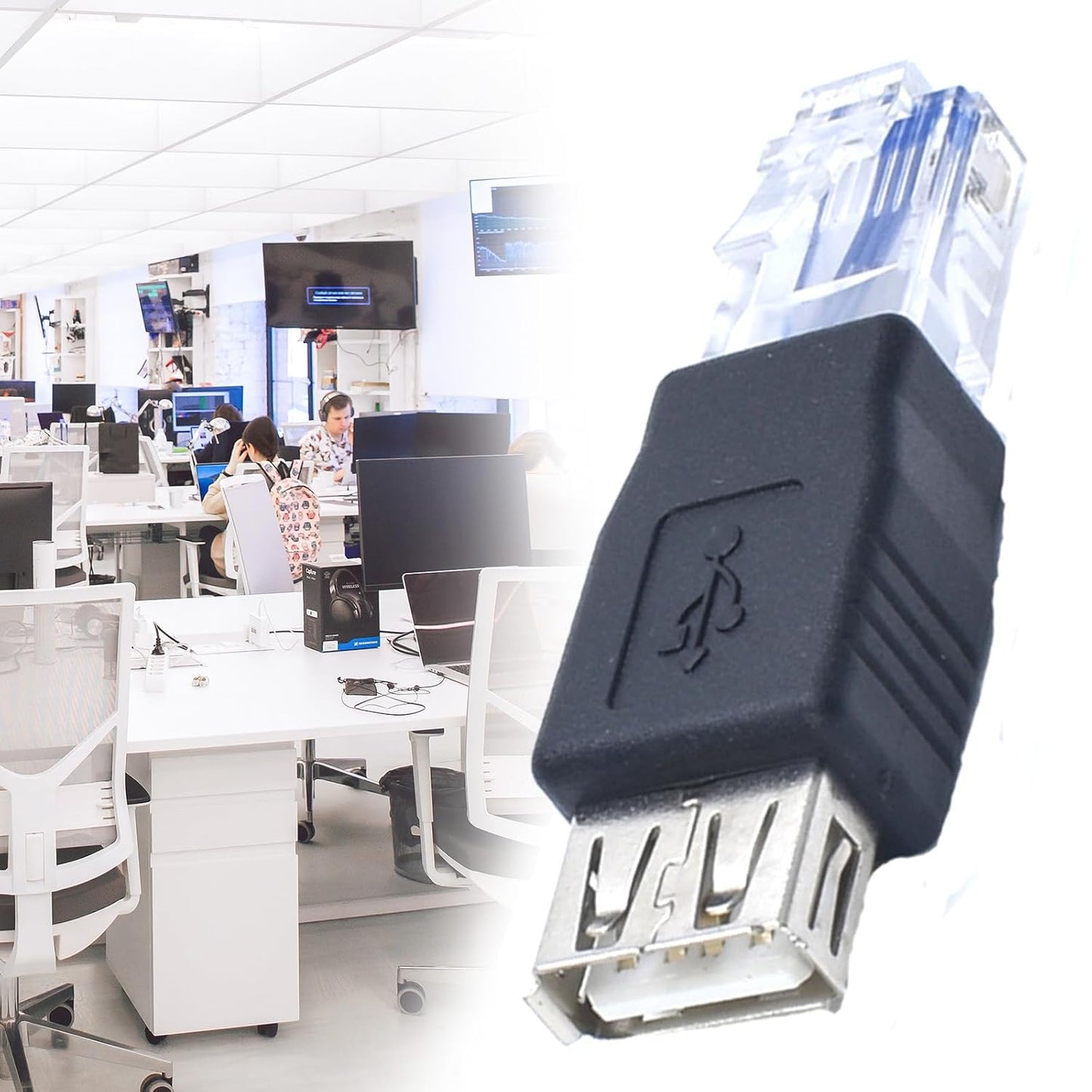 Rooyar 2.0 RJ45 USB to Ethernet Networking Adapter USB Transfer Networking Plug Adapter for Connecting ADSL Modems