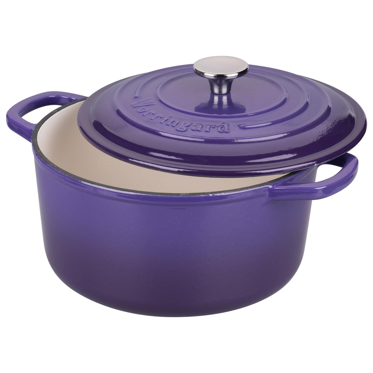 VORRINGARD Enameled Cast Iron Dutch Oven Pot with Lid, for Sourdough Bread Baking, Round Dutch Ovens, 6 Quart, Purple