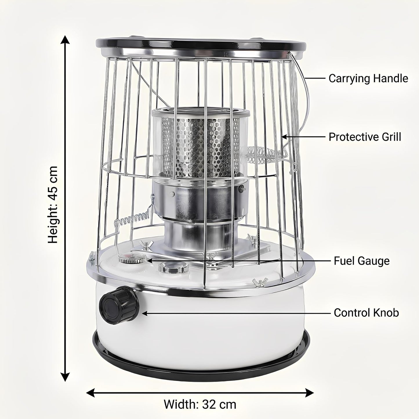 Vikye Indoor Kerosene Heater, 12000 BTU Non Electric Heater 6L Capacity with Tipping Protection,20H Runtime, for Indoor Outdoor Garage Camping