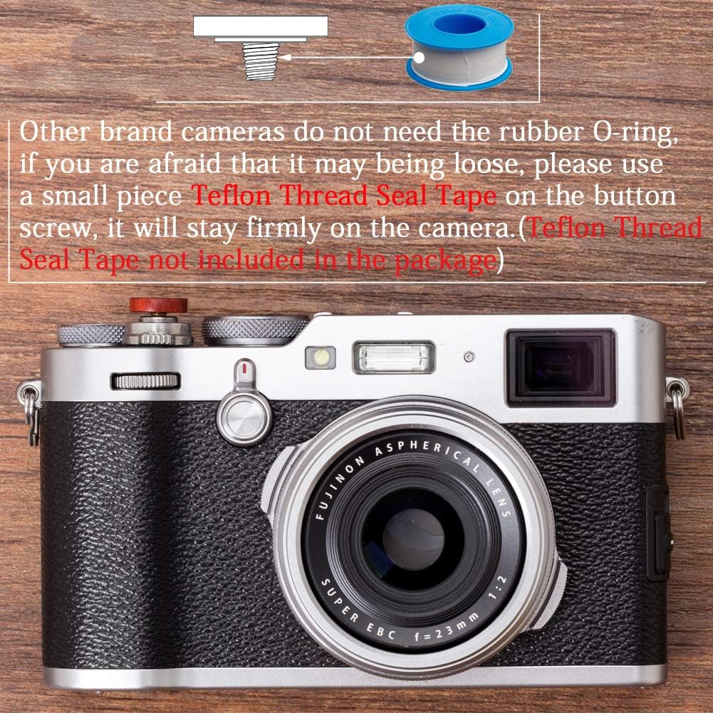 12mm VKO Wood Soft Shutter Release Button,Delicate Camera Shutter Button Concave Surface Red(Wood Grain Random)