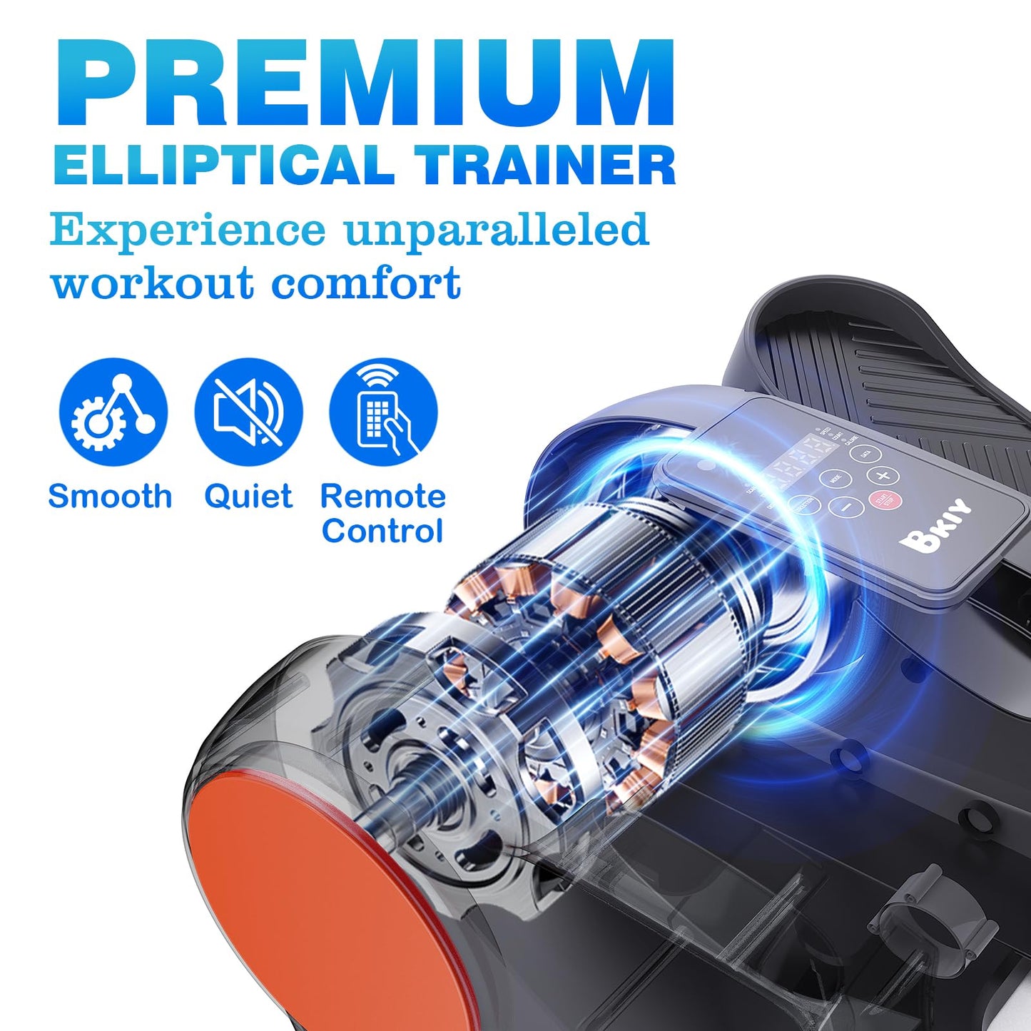Under Desk Elliptical Machine, Electric Under-Desk Elliptical for Seniors - Mini Elliptical Exercise Equipment for Home with 12-Speed Touch Screen, Remote Control & Reversible Motion