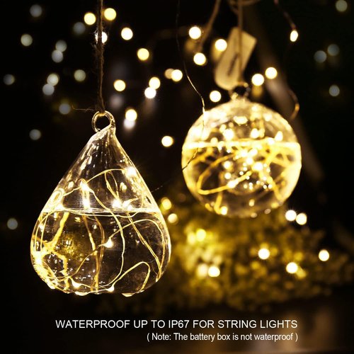 MUMUXI Fairy Lights - 20 Pack 7.2ft Battery Operated Mini LED Twinkle Lights | Waterproof Copper Wire Warm White