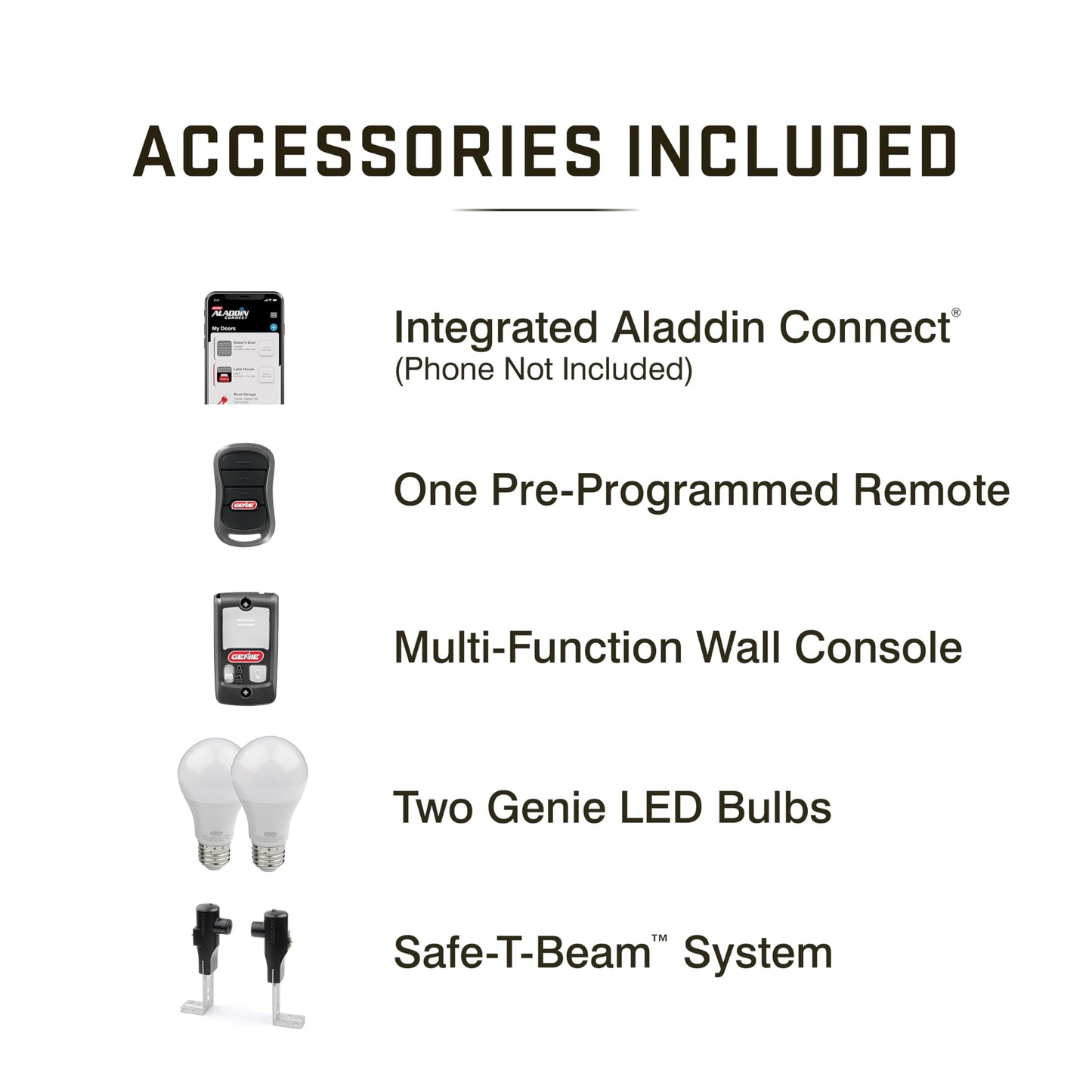 Genie Smart Garage Door Opener with WiFi - Chain Drive with LED Lighting - Works with Alexa, Google Assistant, SmartThings - Includes Remote, Sensors - Model Chain Glide Connect - Black