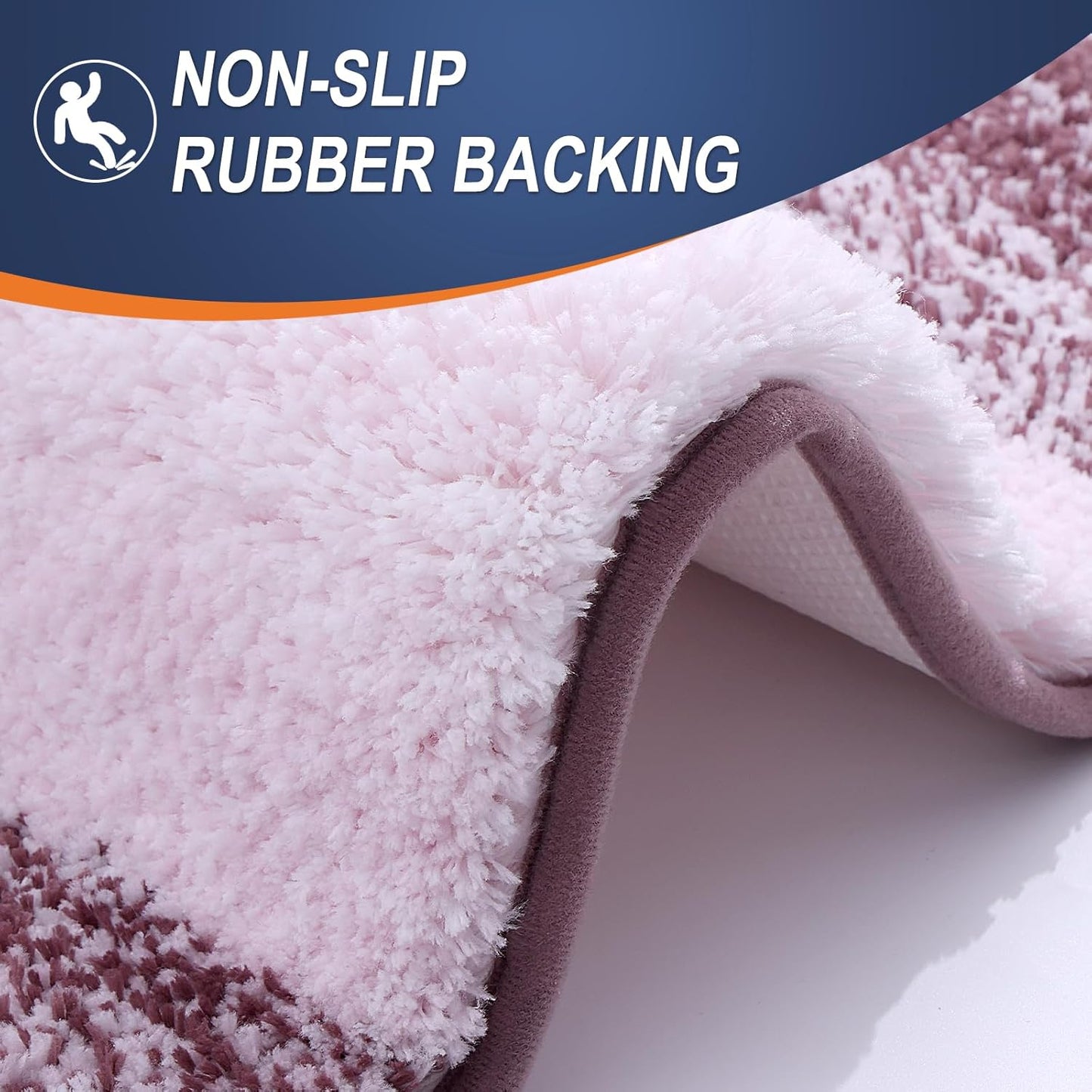 OLANLY Bath Rugs Mat - Extra Soft Microfiber, Quick Dry & Machine Washable | 34x21 Inches, Mauve
