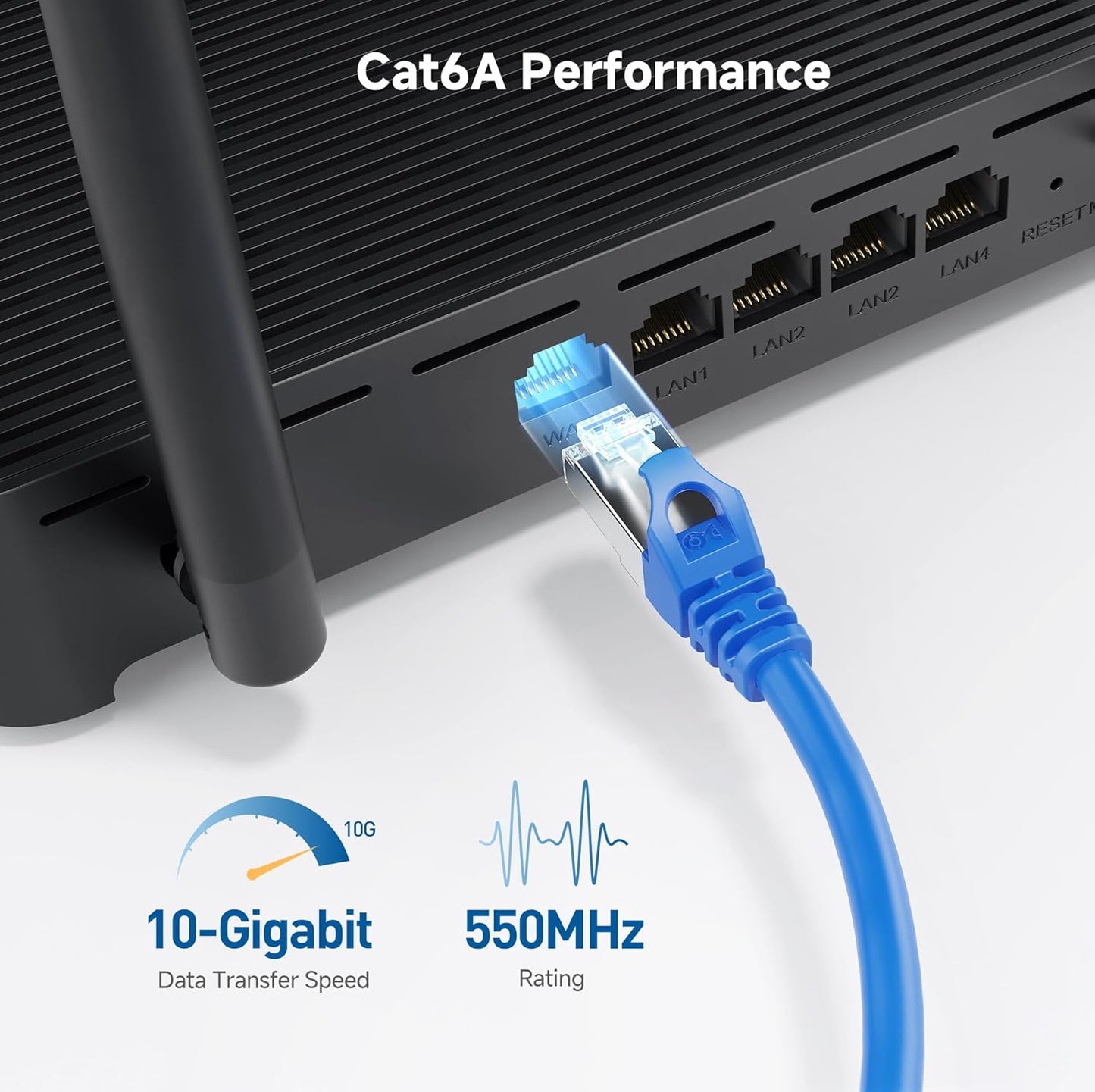 10Gbps 6A 100ft, 6A Cat6A Cable Matters Snagless Long Shielded Cat Ethernet Cable - Cat Cable, Cord, Ethernet Cord